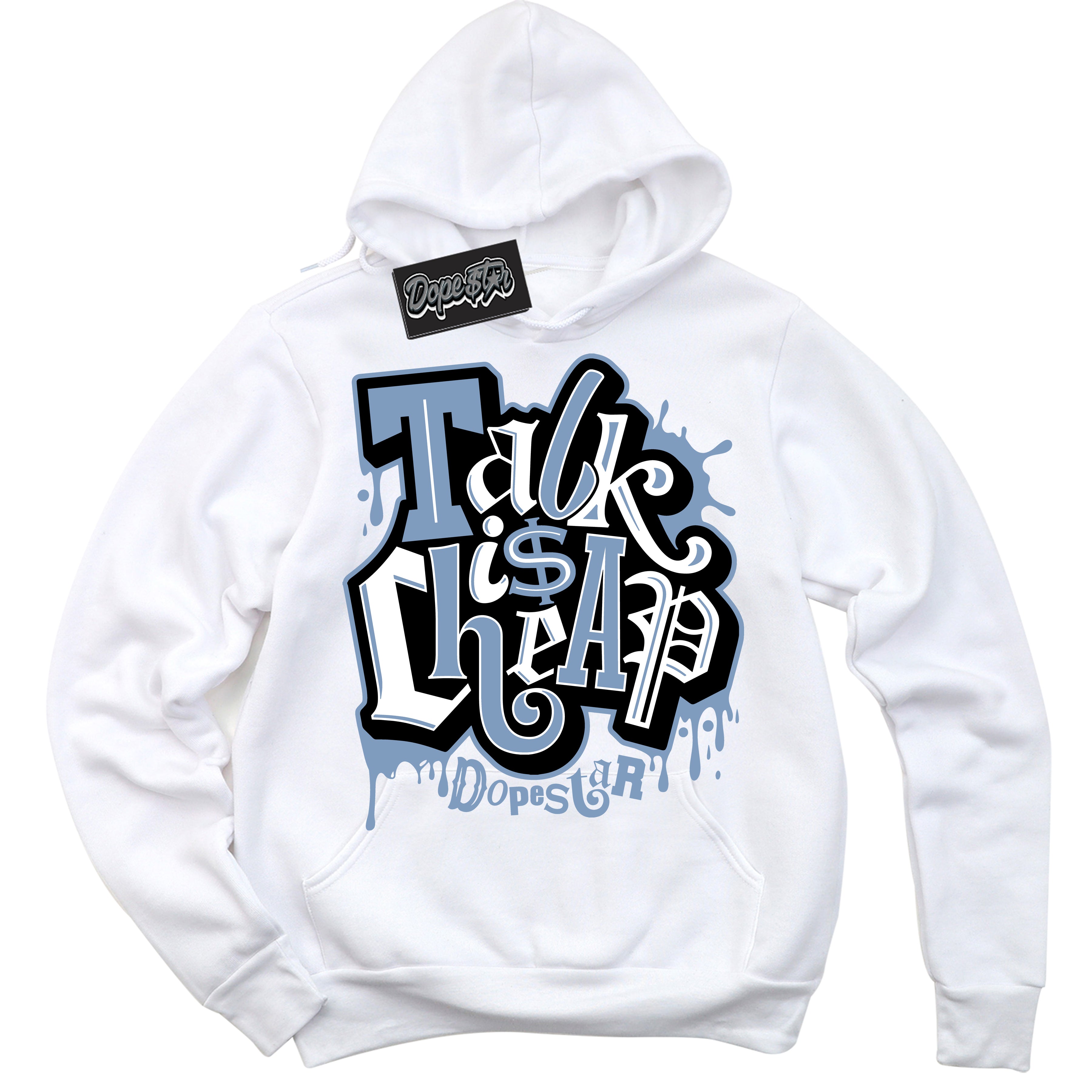 Cool White Hoodie with “ Talk Is Cheap ”  design that Perfectly Matches Concord 1s Sneakers.