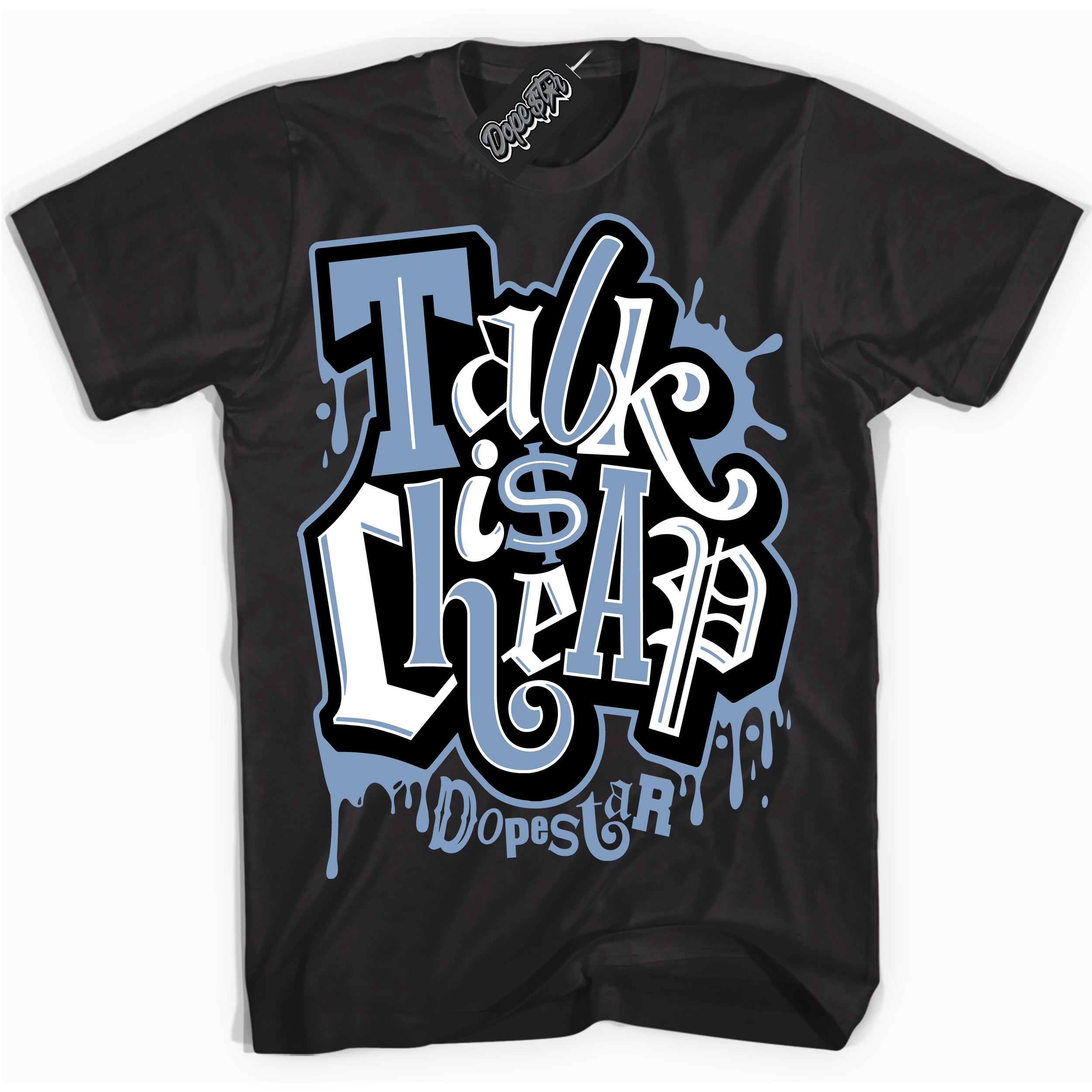 Cool Black Shirt with “ Talk Is Cheap” design that perfectly matches Concord 1s Sneakers.