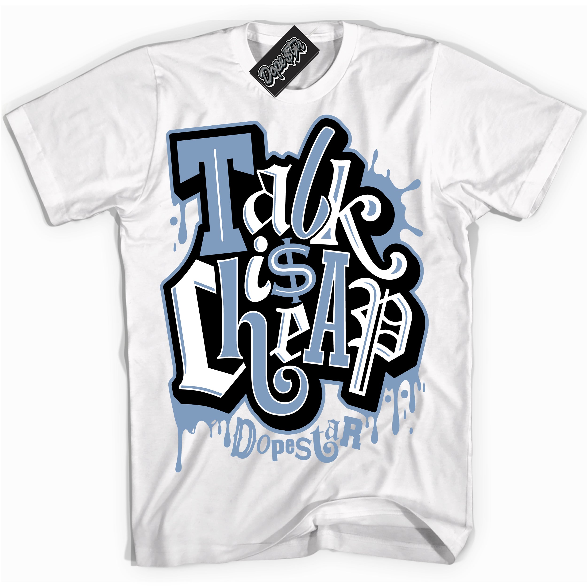 Cool White Shirt with “ Talk Is Cheap” design that perfectly matches Concord 1s Sneakers.