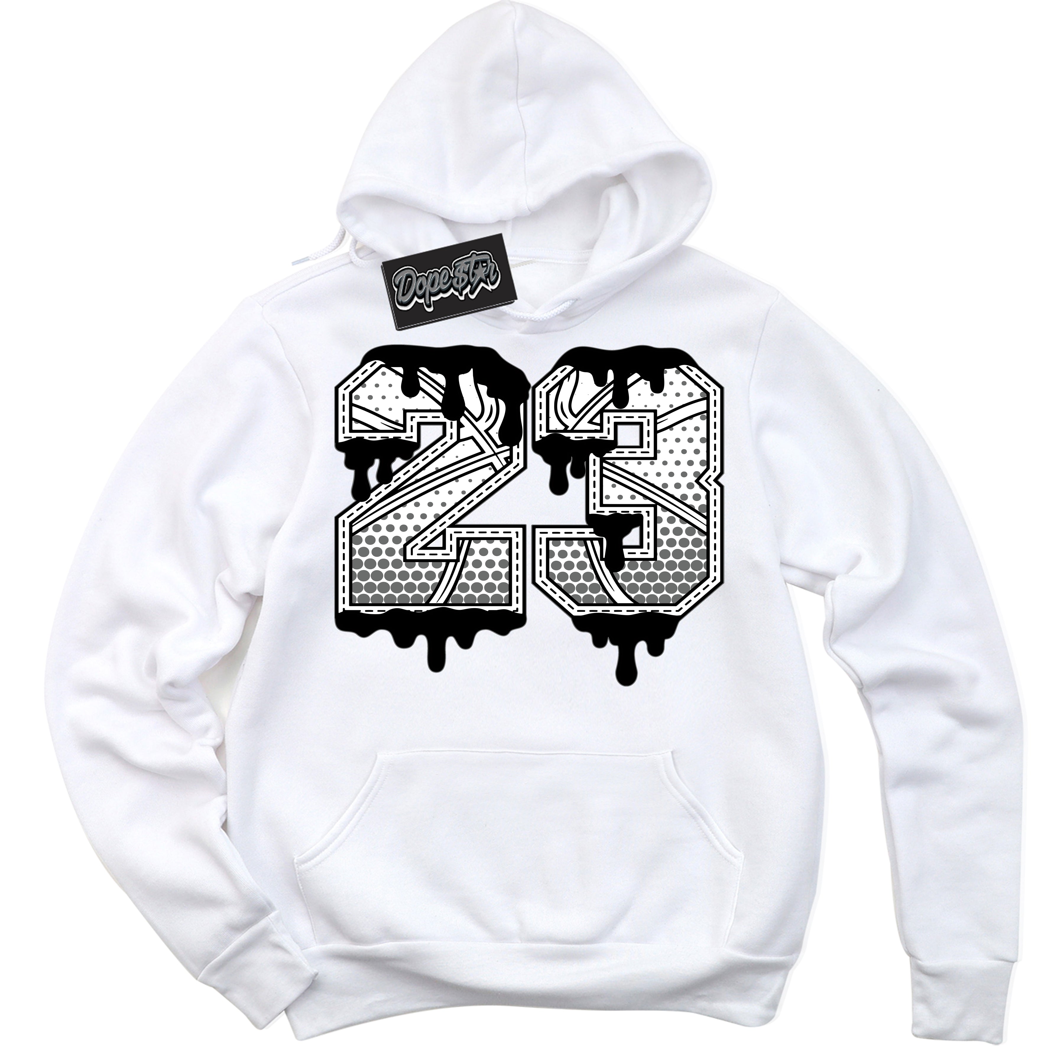 AJ1 Low Iron Grey '23 Ball' Hoodie- White Streetwear Mockup | Sneakerhead Hoodie Matching Iron Grey AJ1 Lows | Limited Edition Jordan 1 Iron Grey hoodie for Men & Women | Drip with Your Iron Grey 1s Kicks | Sneaker head Fashion Must-Have.