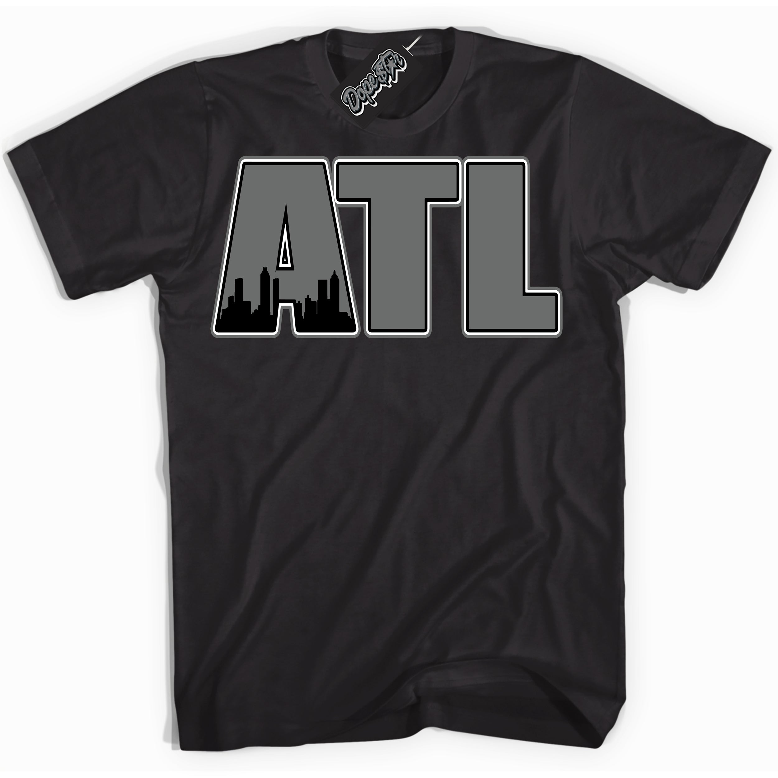 Cool Black Shirt with “Atlanta” design that perfectly matches the Iron Grey 1s Jordans.