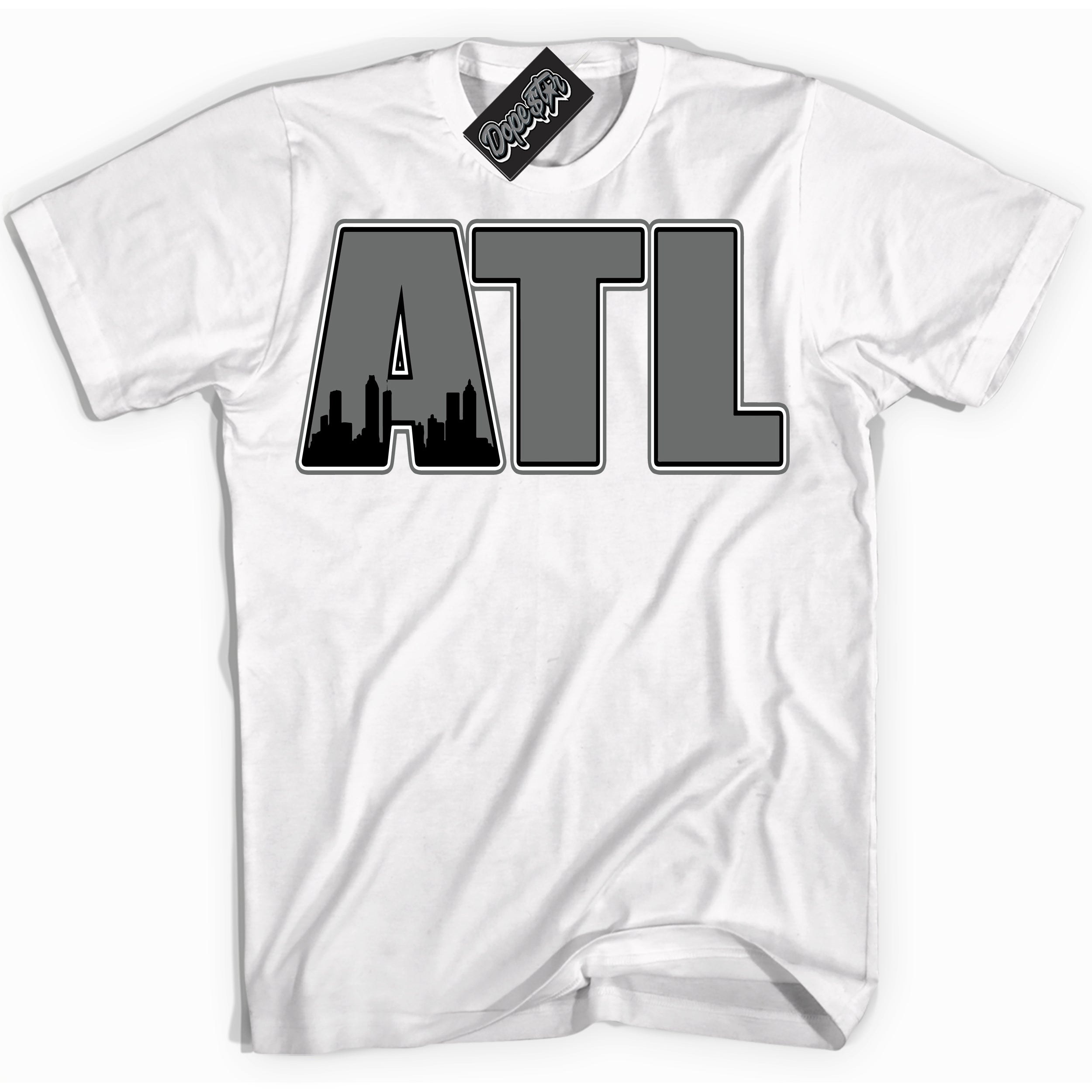 Cool White Shirt with “Atlanta” design that perfectly matches the Iron Grey 1s Jordans.