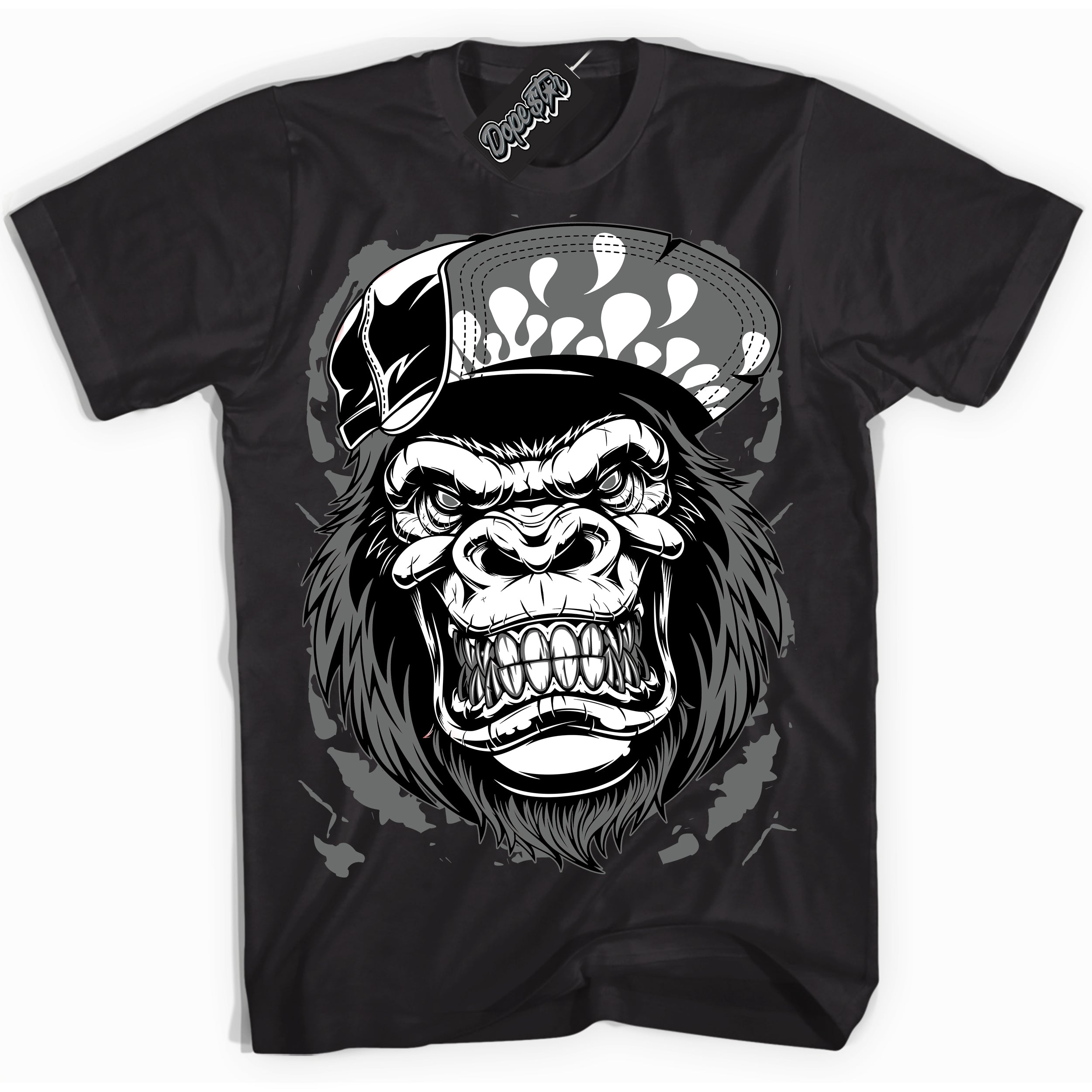 AJ1 Low Iron Grey 'Gorilla Beast' Shirt - Black Streetwear Mockup | Sneakerhead T-shirt Matching Iron Grey AJ1 Lows | Limited Edition Jordan 1 Iron Grey Shirt for Men & Women | Drip with Your Iron Grey 1s Kicks | Sneaker head Fashion Must-Have.