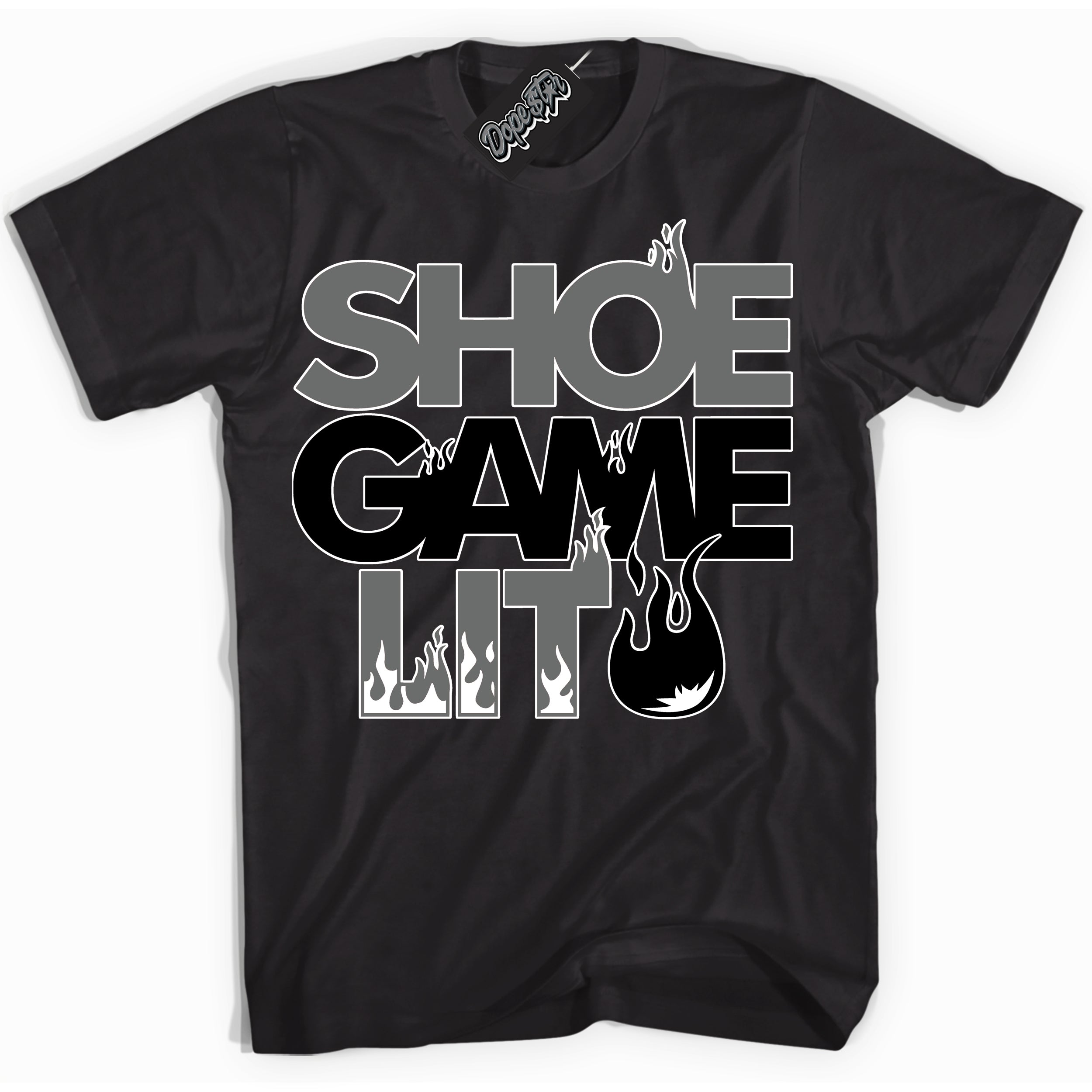 AJ1 Retro Low Iron Grey 'Shoe Game Lit' Shirt - Black Streetwear Mockup | Sneakerhead T-shirt Matching Iron Grey AJ1 Lows | Limited Edition Jordan 1 Iron Grey Shirt for Men & Women | Drip with Your Iron Grey 1s Kicks | Sneaker head Fashion Must-Have.