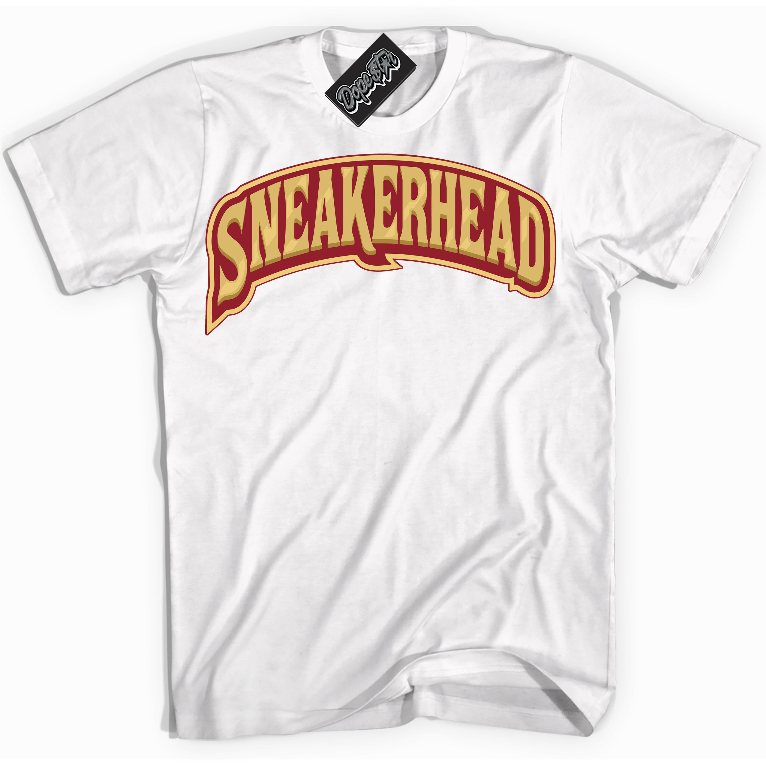 Cool White Shirt with “ Sneakerhead ” design that perfectly matches Method of Make Gym Red Metallic Gold 1s Jordans.
