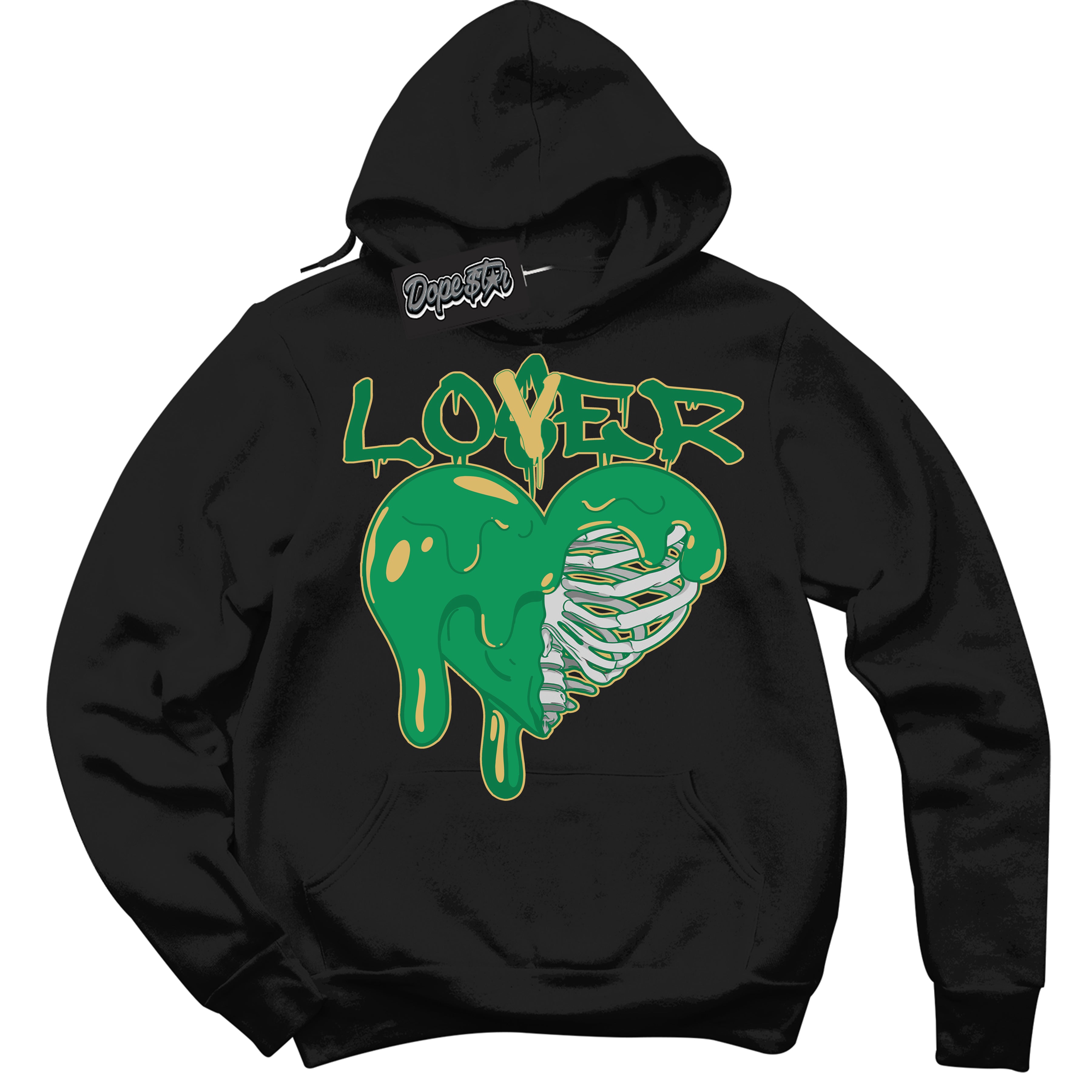 Cool Black Hoodie with “Lover Loser” design that Perfectly Matches Method of Make Lucky Green 1s Jordans.