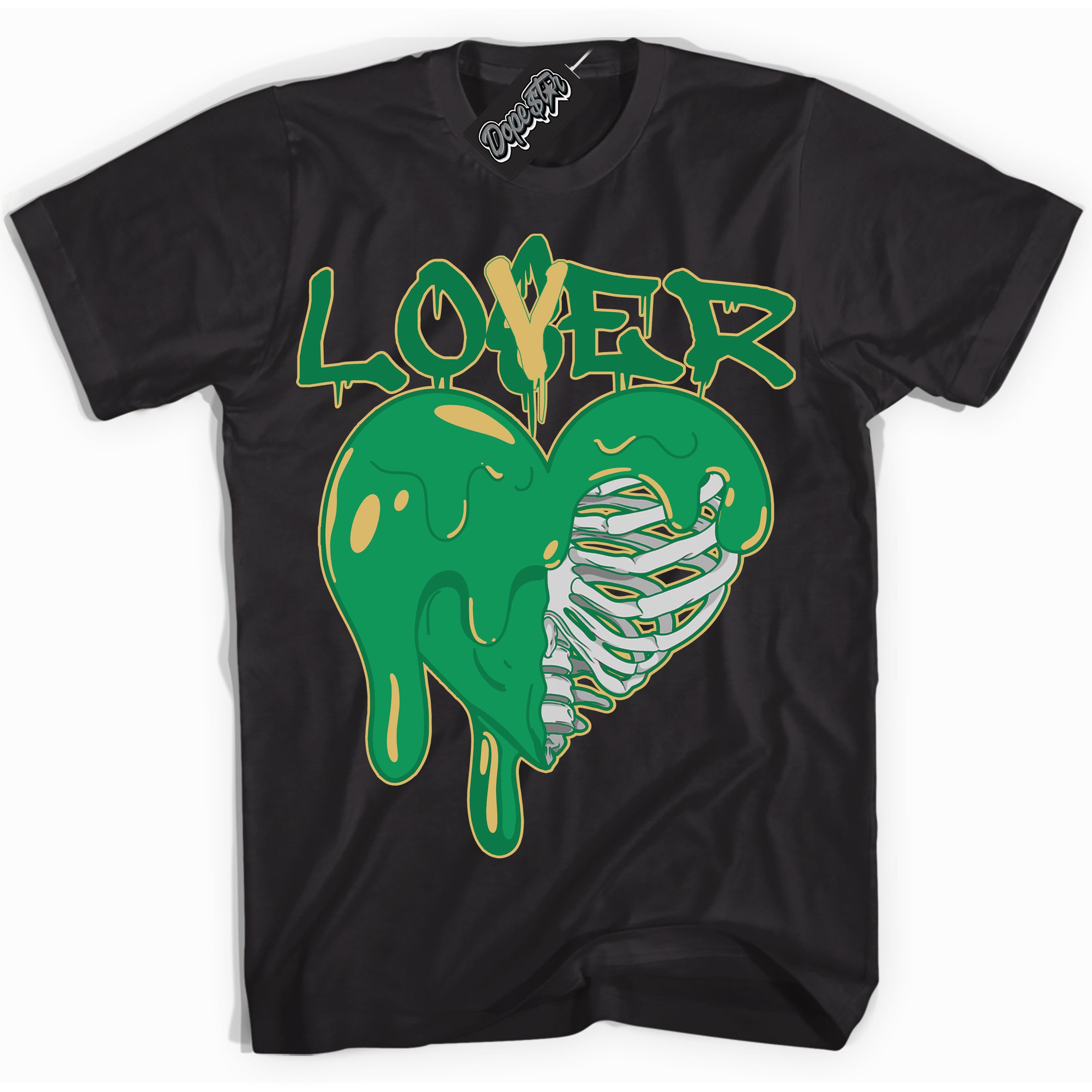 Cool Black Shirt with “Lover Loser” design that perfectly matches the Method of Make Lucky Green 1s Jordans.