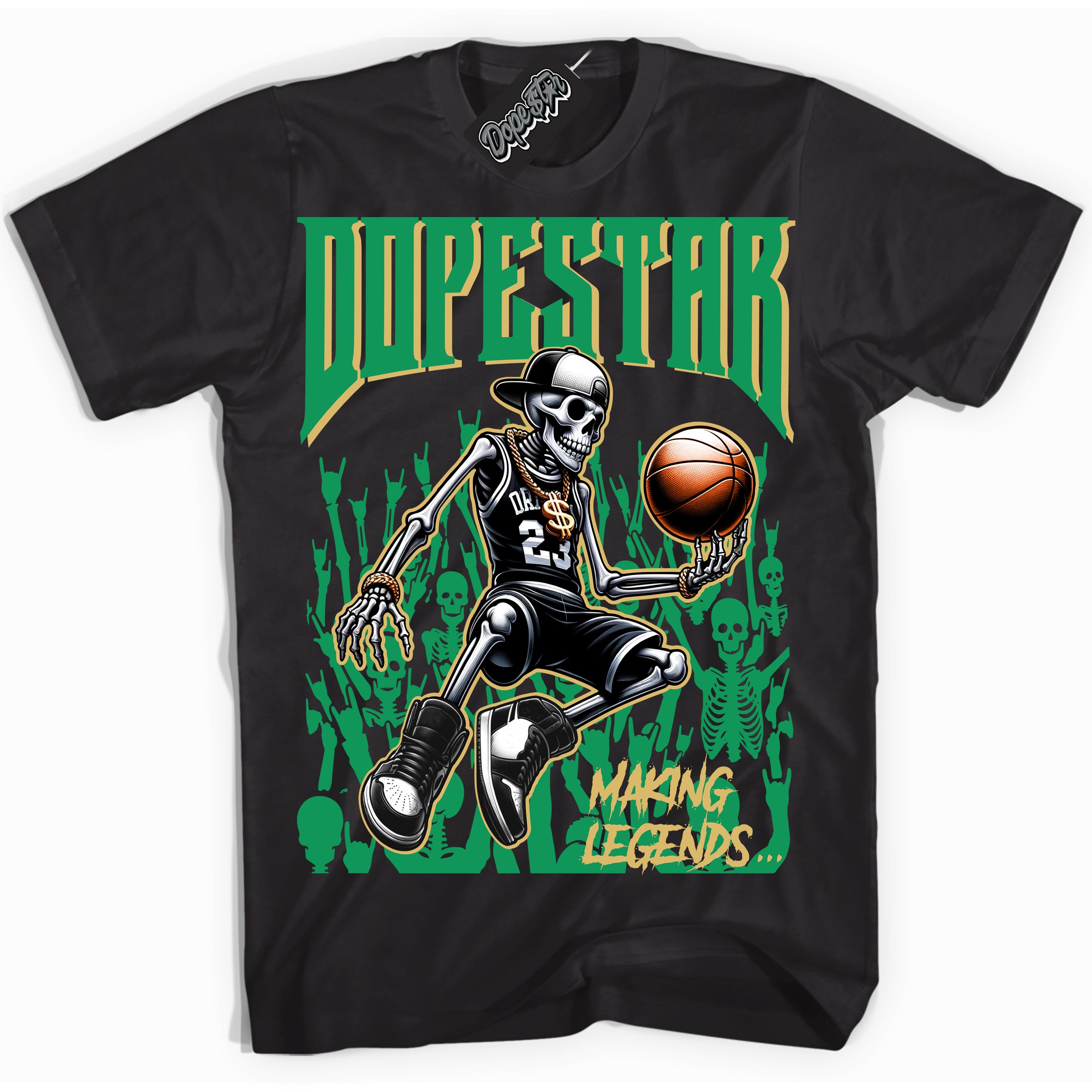 Cool Black Shirt with “Making Legends” design that perfectly matches the Method of Make Lucky Green 1s Jordans.\