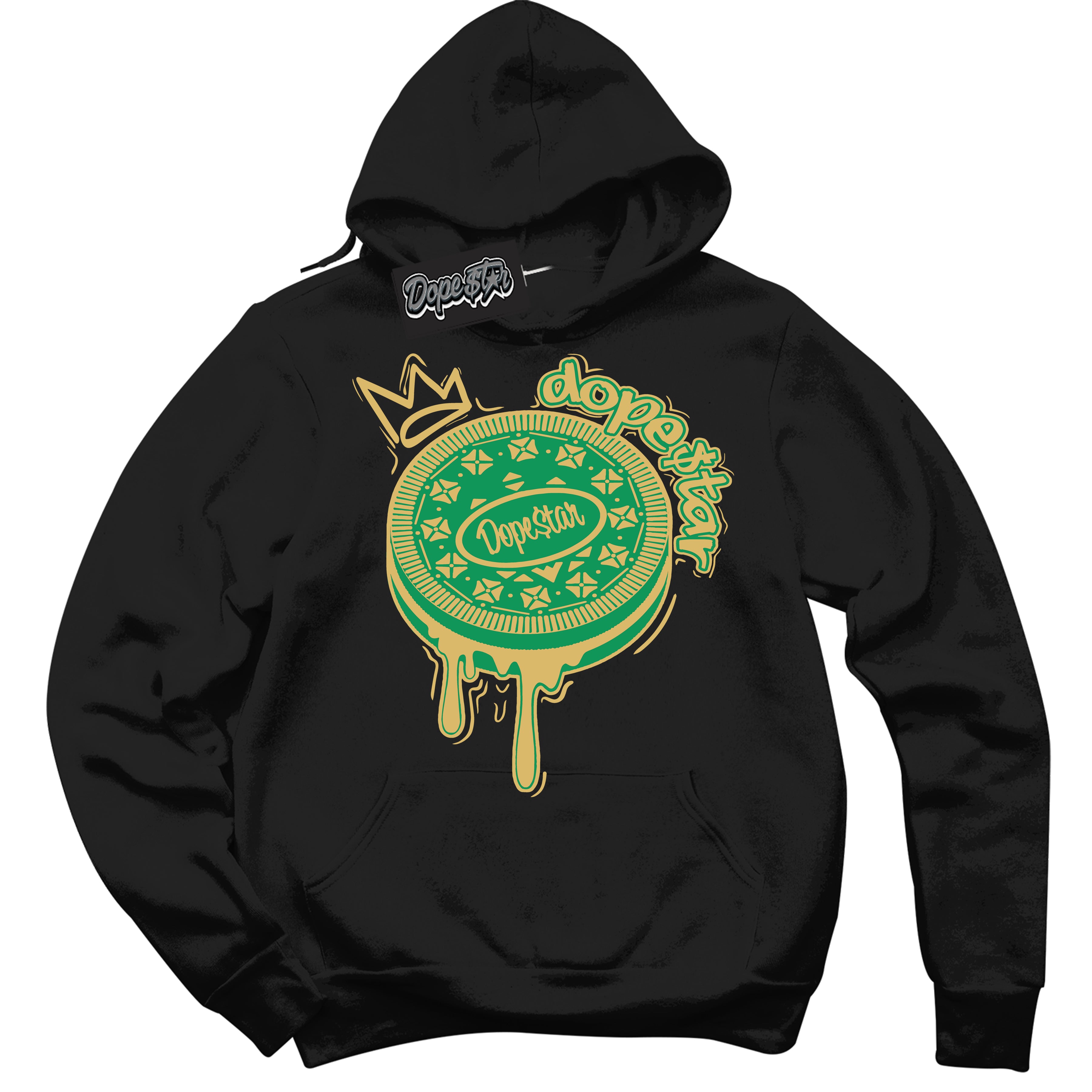 Cool Black Hoodie with “Oreo DS” design that Perfectly Matches Method of Make Lucky Green 1s Jordans.