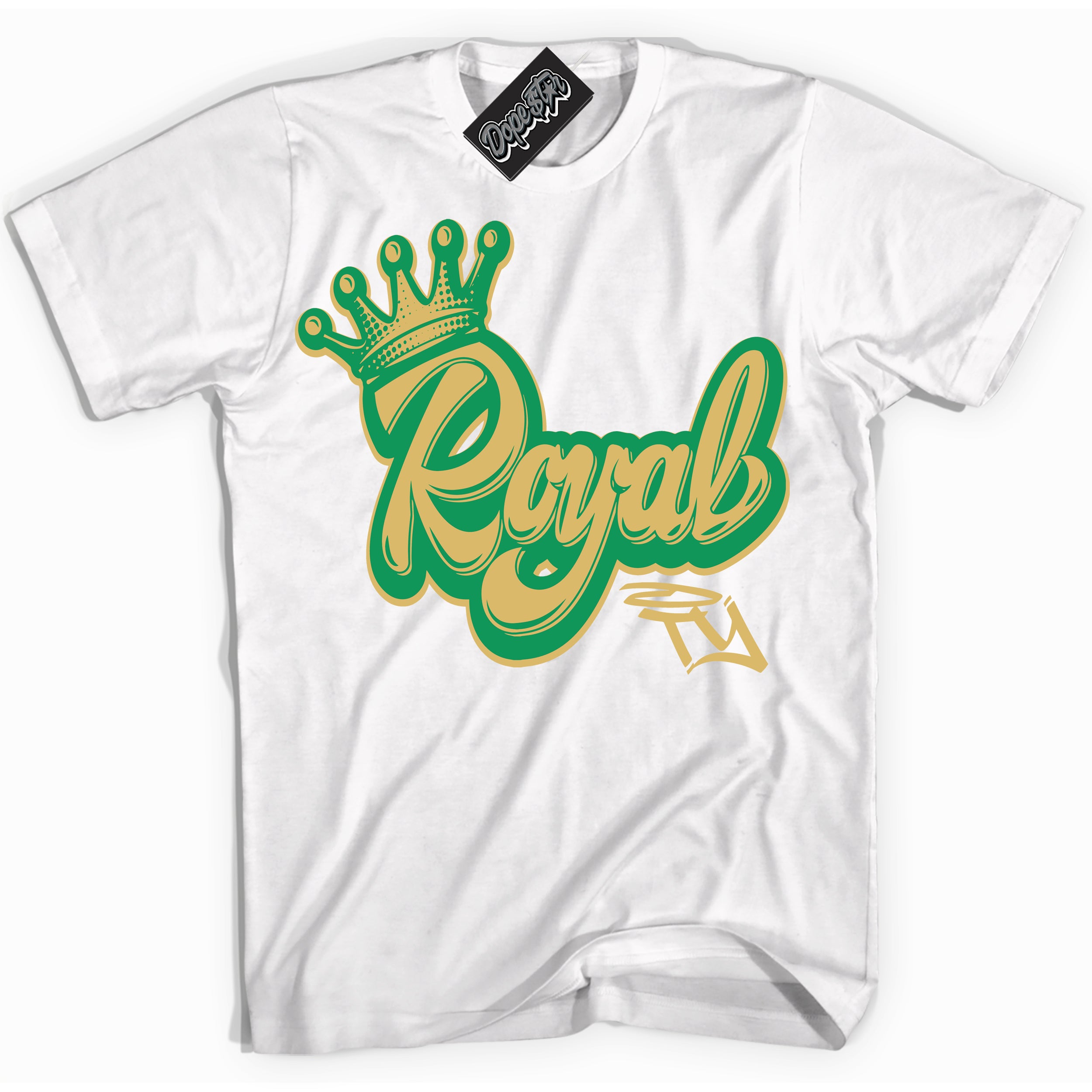 Cool White Shirt with “Royalty” design that perfectly matches the Method of Make Lucky Green 1s Jordans.