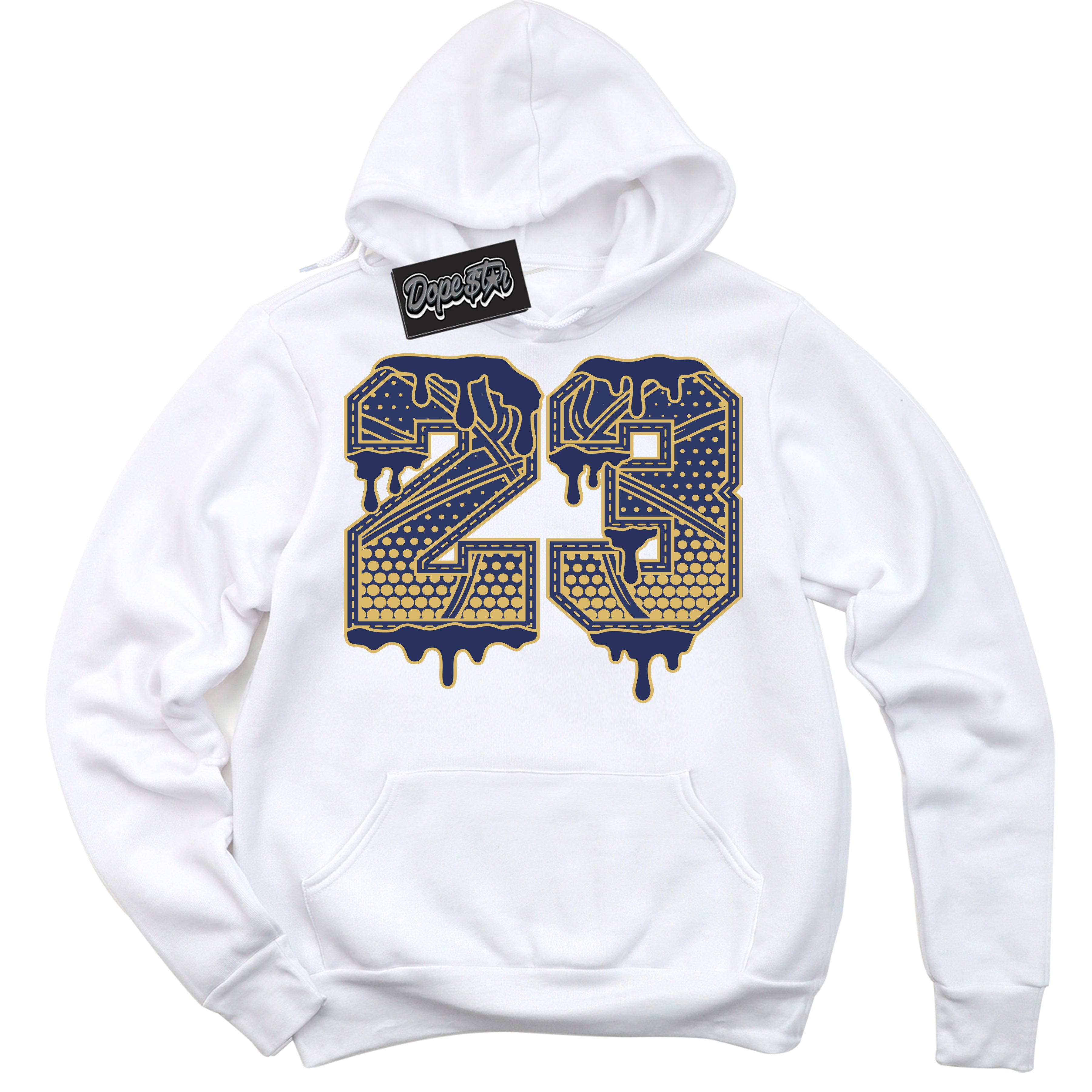 AJ1 Low Method of Make Midnight Navy Metallic Gold ‘23 Ball – White Streetwear Hoodie | Sneaker Matching sweatshirt for AJ1 Low Method of Make Midnight Navy Metallic Gold | Graphic Hoodie for Men & Women Streetwear by Sneaker Shirts Outlet.