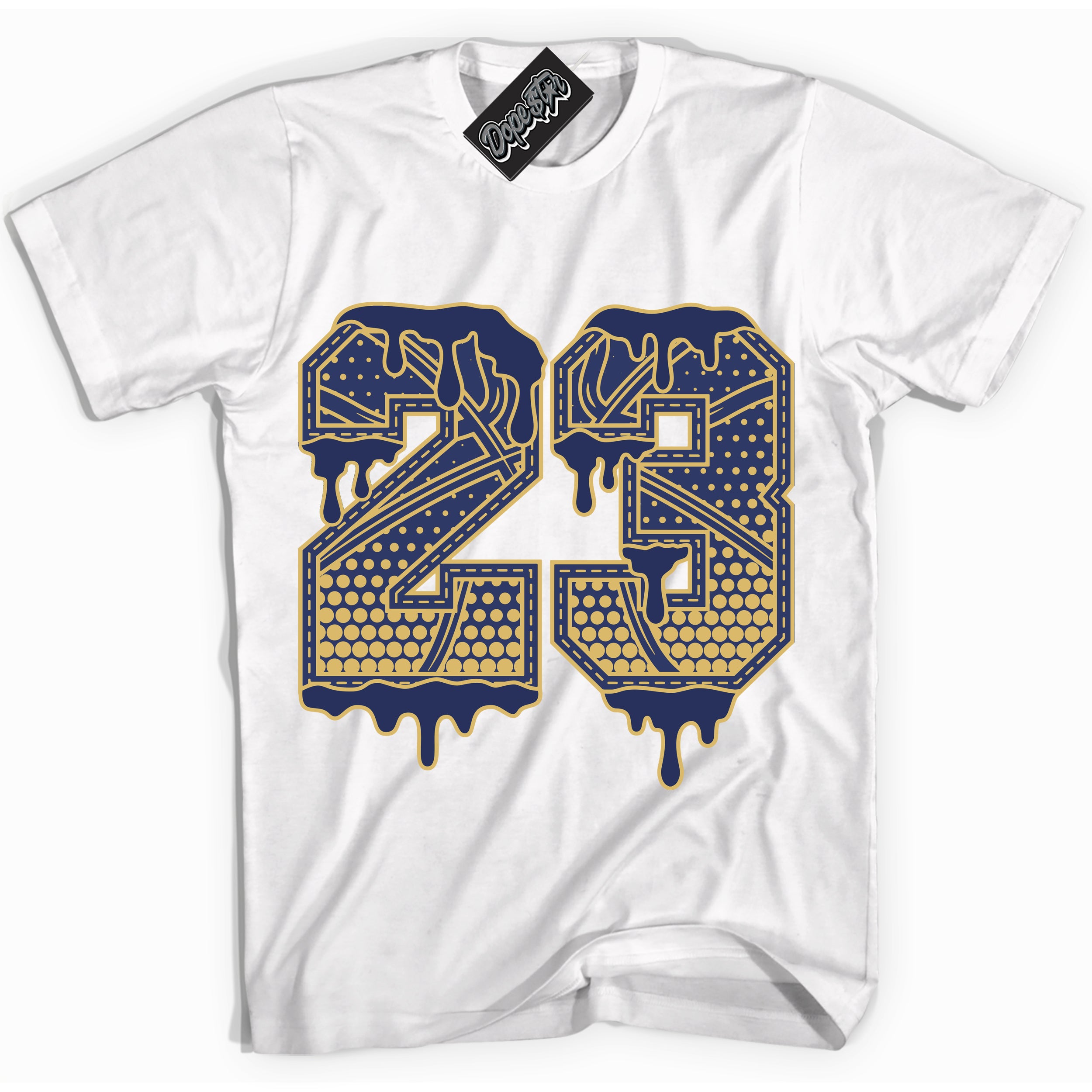 AJ1 Low Method of Make Midnight Navy Metallic Gold ‘23 Ball – White Streetwear T-Shirt | Sneaker Matching shirt for AJ1 Low Method of Make Midnight Navy Metallic Gold | Graphic Tee for Men & Women Streetwear by Sneaker Shirts Outlet.