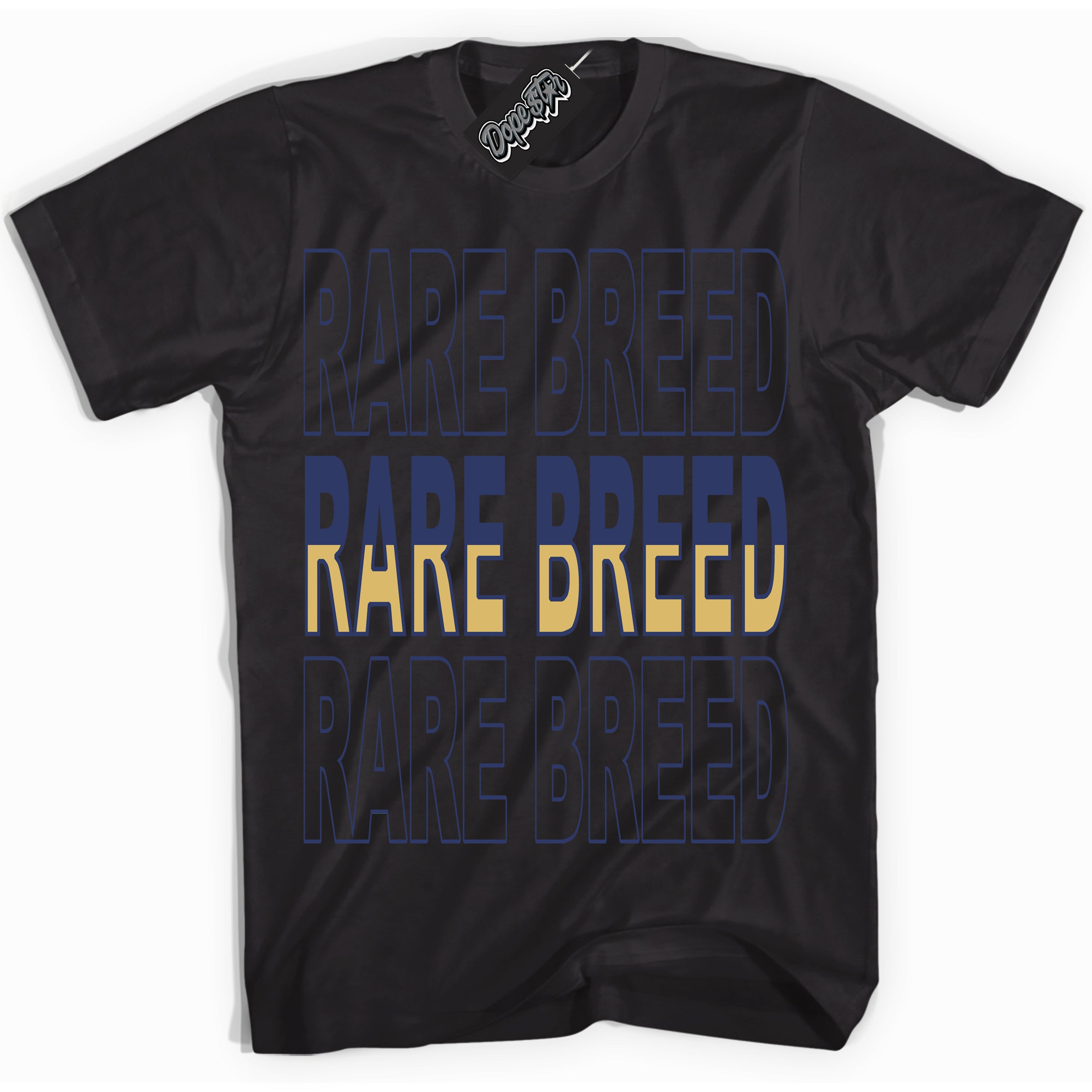 AJ1 Low Method of Make Midnight Navy Metallic Gold ‘Rare Breed – Black Streetwear T-Shirt | Sneaker Matching shirt for AJ1 Low Method of Make Midnight Navy Metallic Gold | Graphic Tee for Men & Women Streetwear by Sneaker Shirts Outlet.