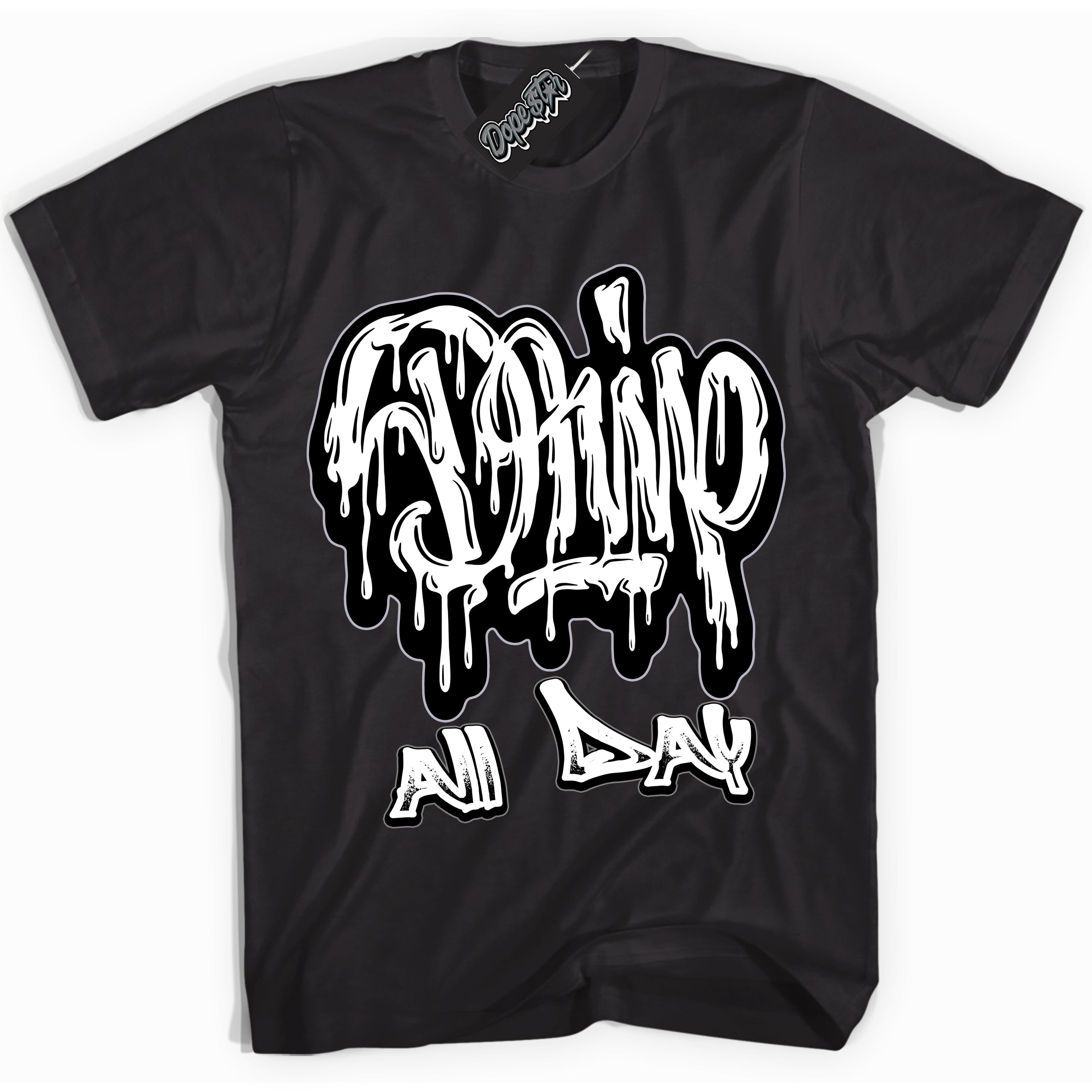 Cool Black Shirt with “ Drip All Day ” design that perfectly matches OG Barons 1s Jordans.
