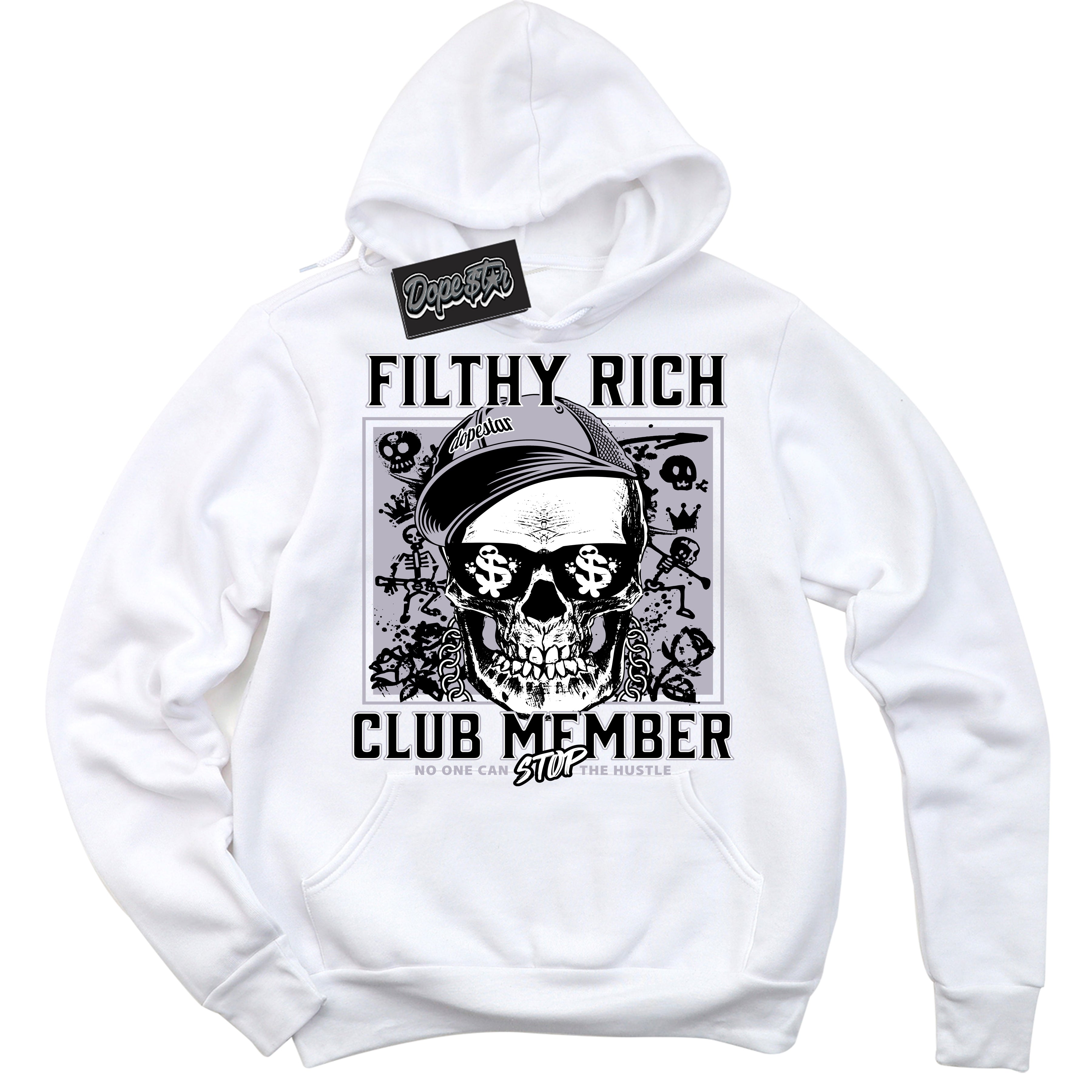 Cool White Hoodie with “ Filthy Rich ”  design that Perfectly Matches OG Barons 1s Jordans.
