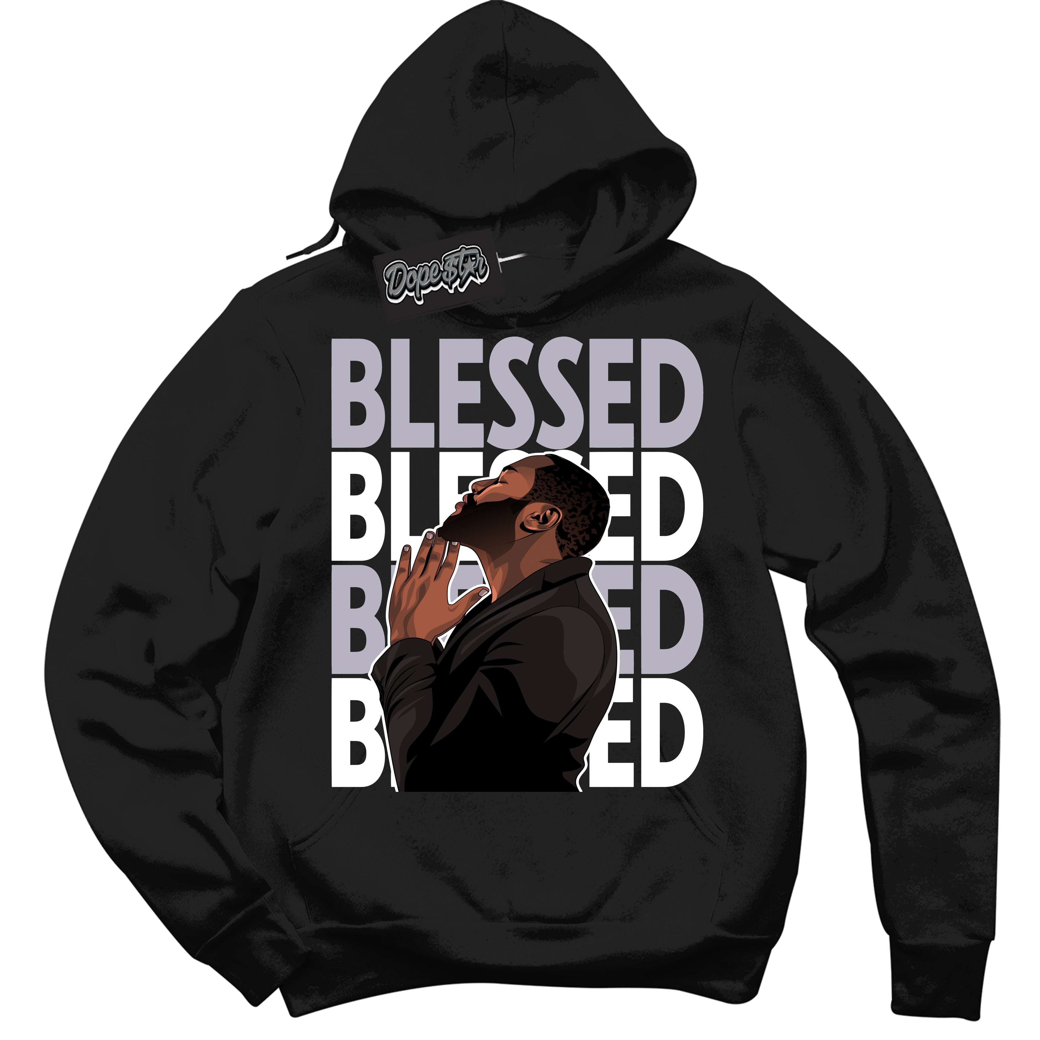 Cool Black Hoodie with “ God Blessed ”  design that Perfectly Matches OG Barons 1s Jordans.
