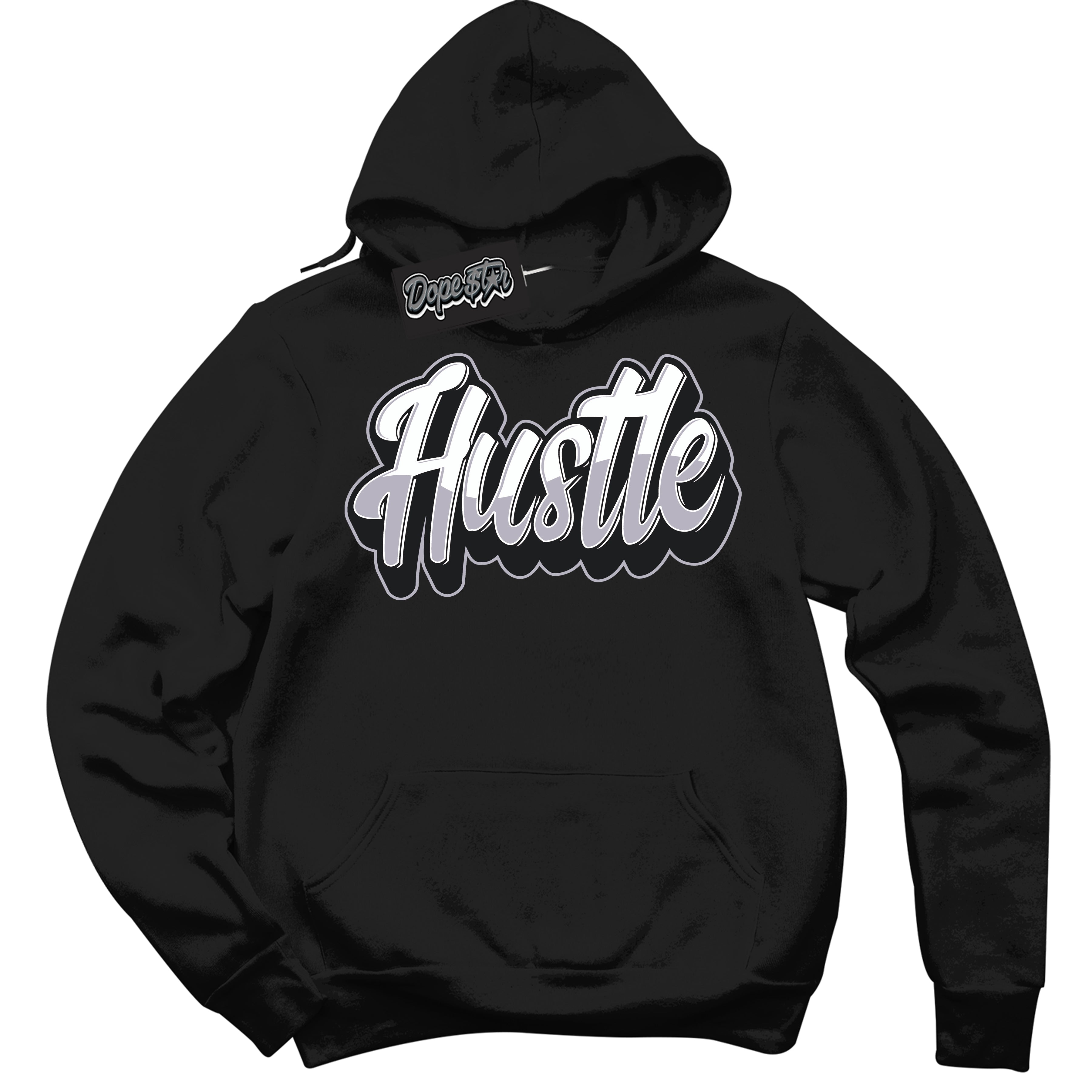 Cool Black Hoodie with “ Hustle ”  design that Perfectly Matches OG Barons 1s Jordans.
