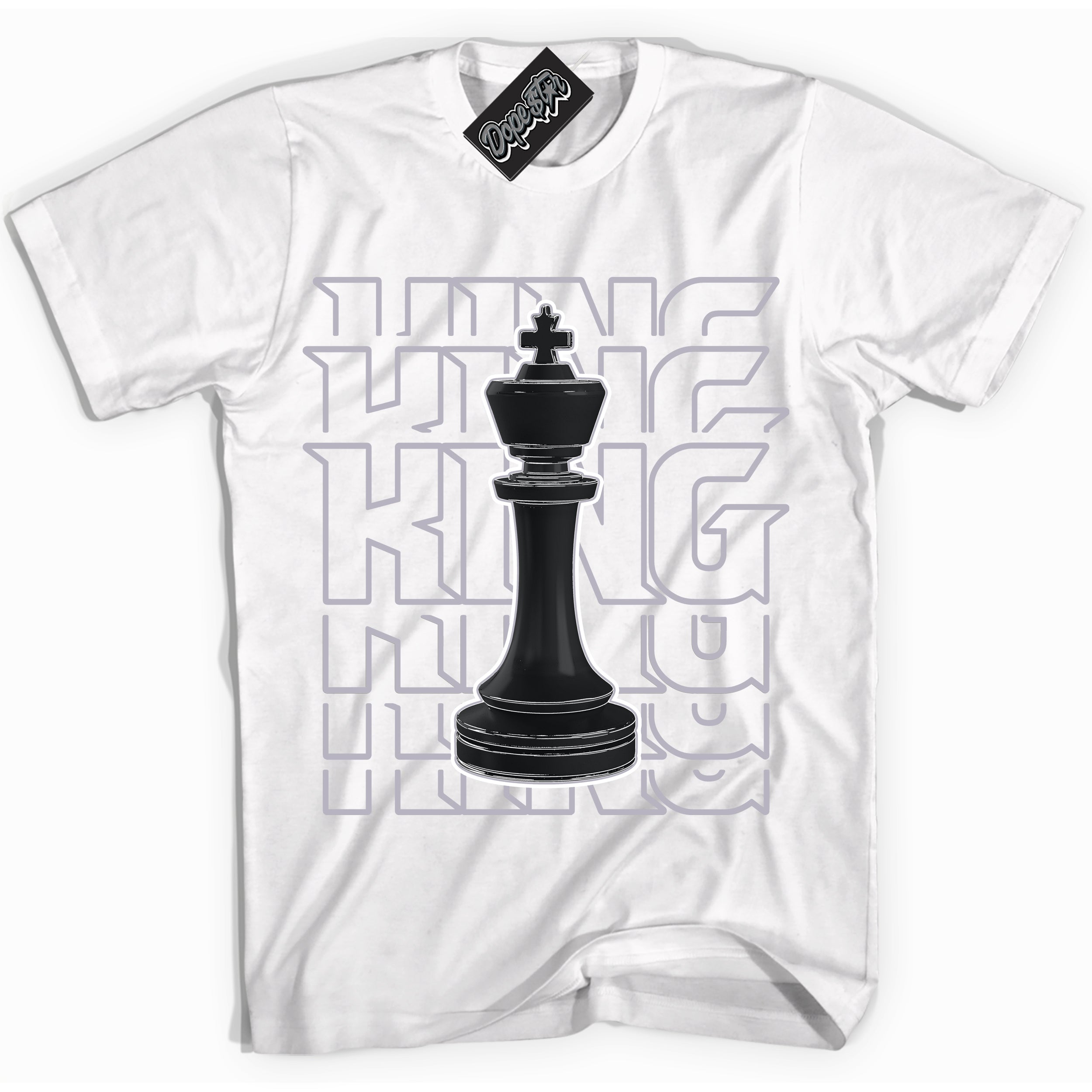 Cool White Shirt with “ King Chess ” design that perfectly matches OG Barons 1s Jordans.
