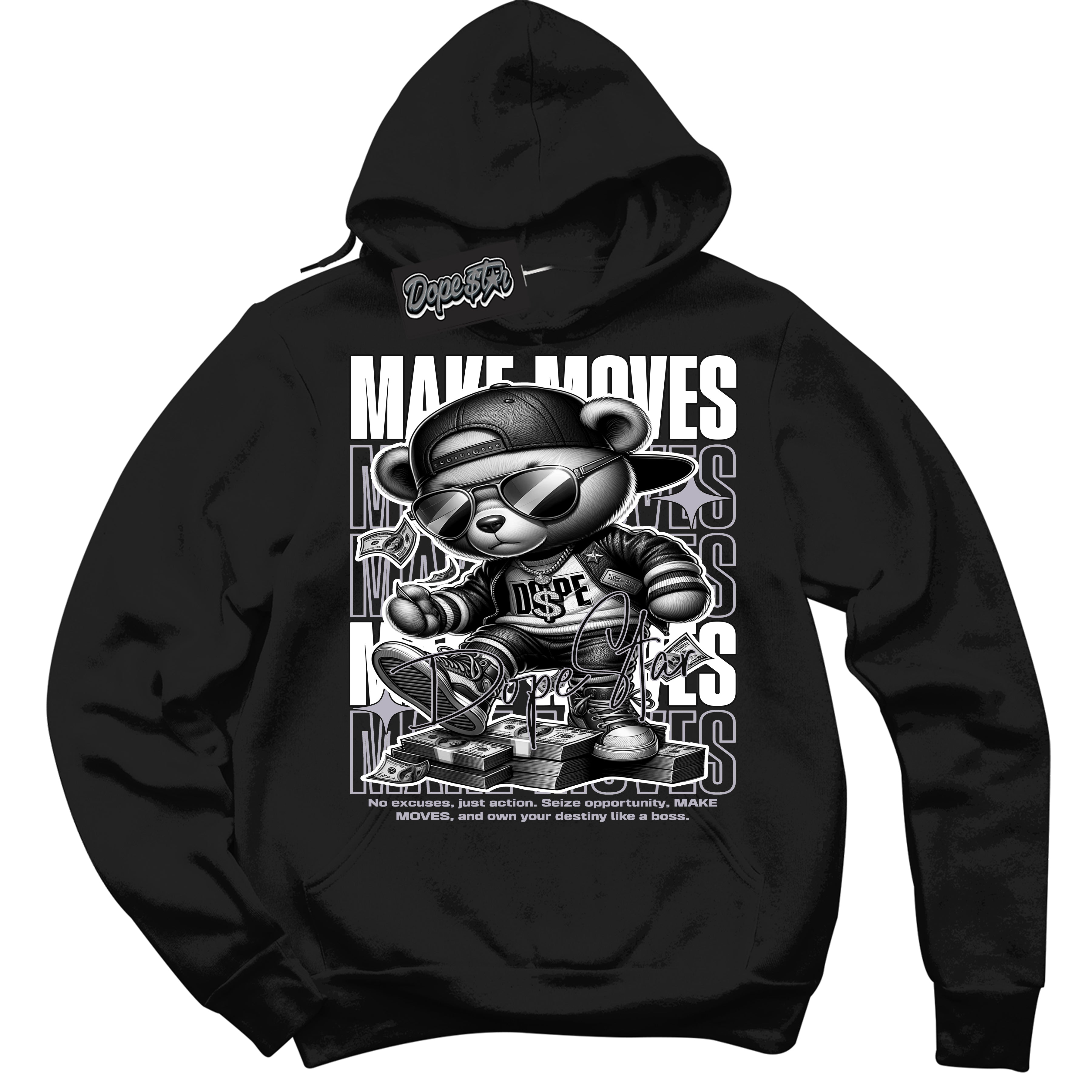 Cool Black Hoodie with “ Make Moves ”  design that Perfectly Matches OG Barons 1s Jordans.
