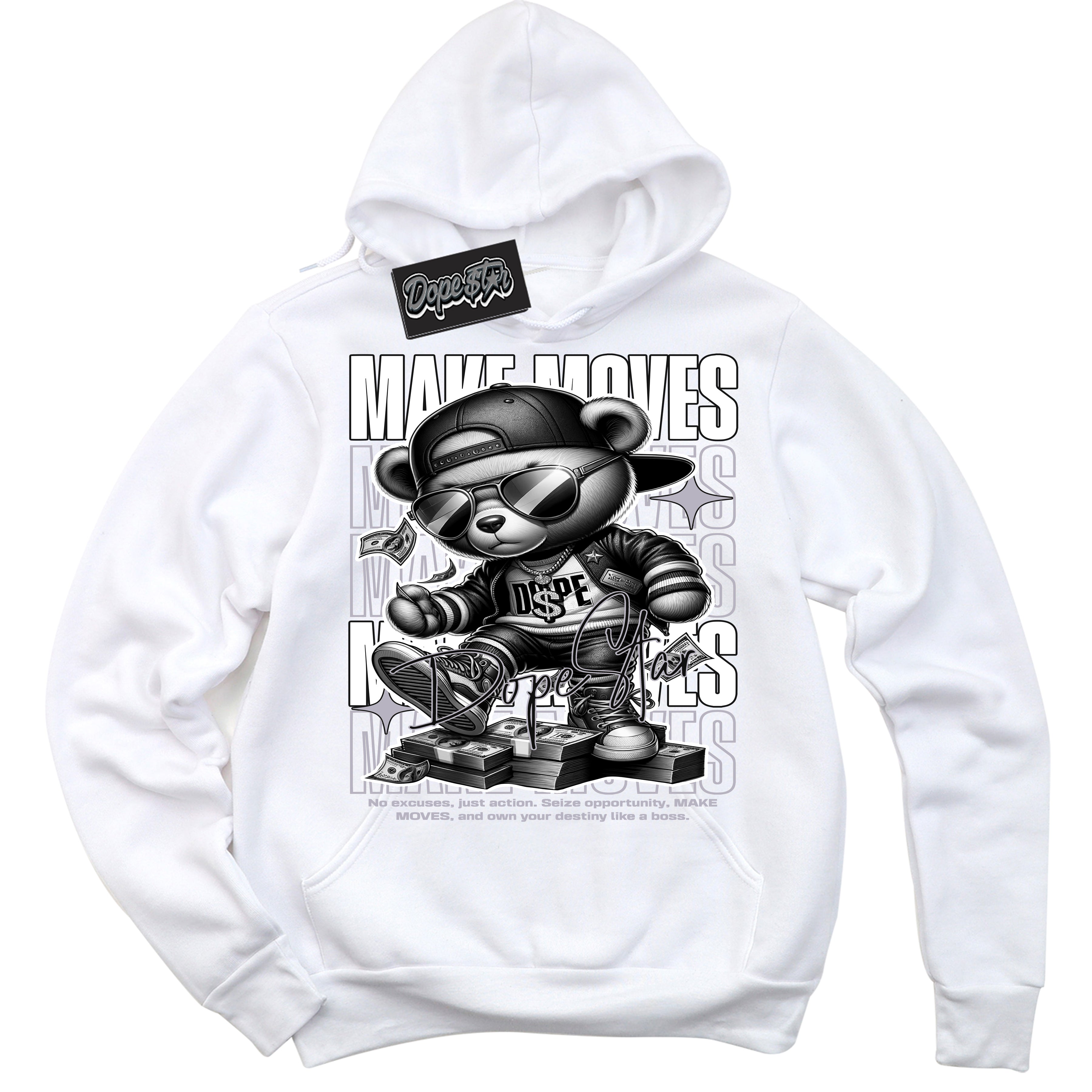 Cool White Hoodie with “ Make Moves ”  design that Perfectly Matches OG Barons 1s Jordans.
