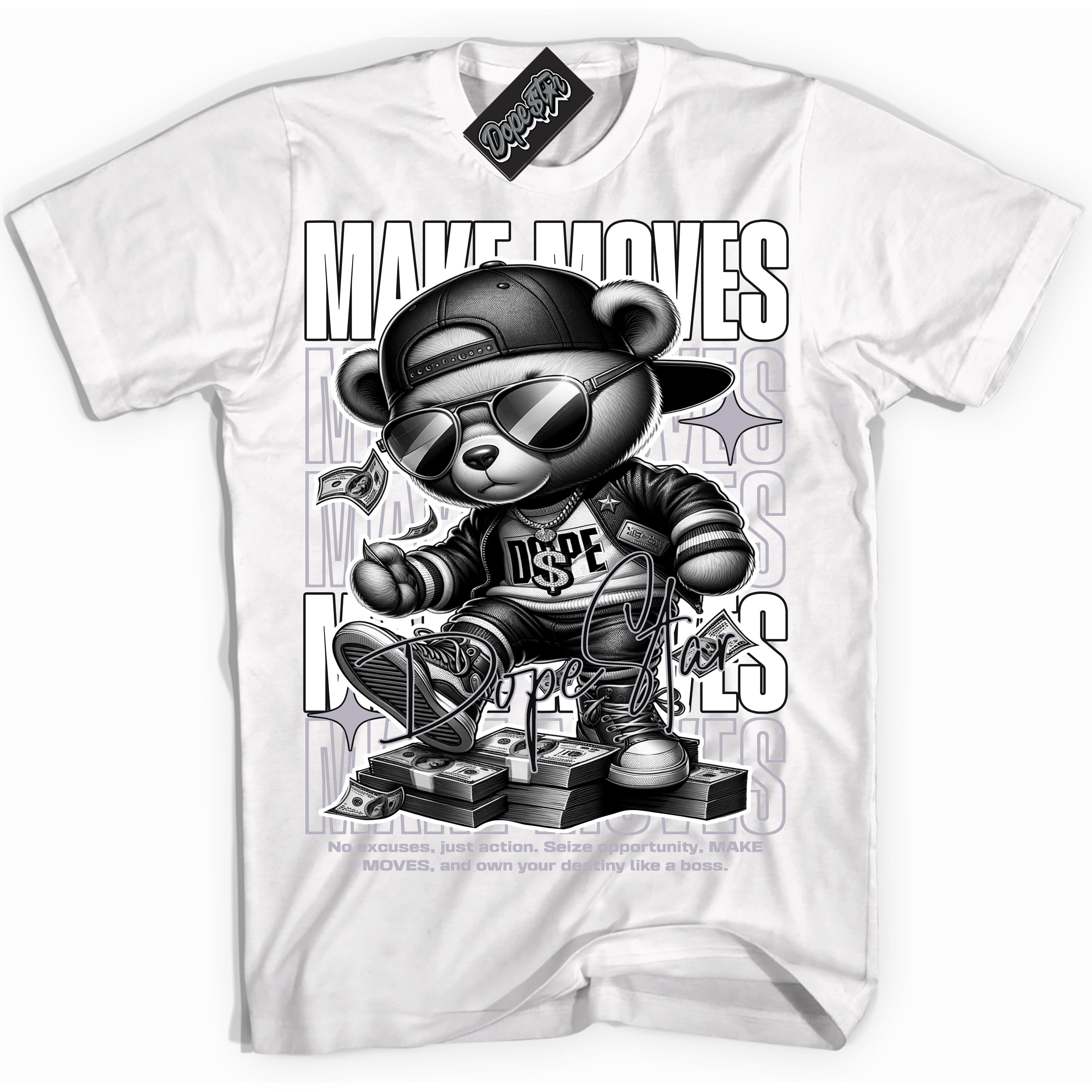 Cool White Shirt with “ Make Moves ” design that perfectly matches OG Barons 1s Jordans.
