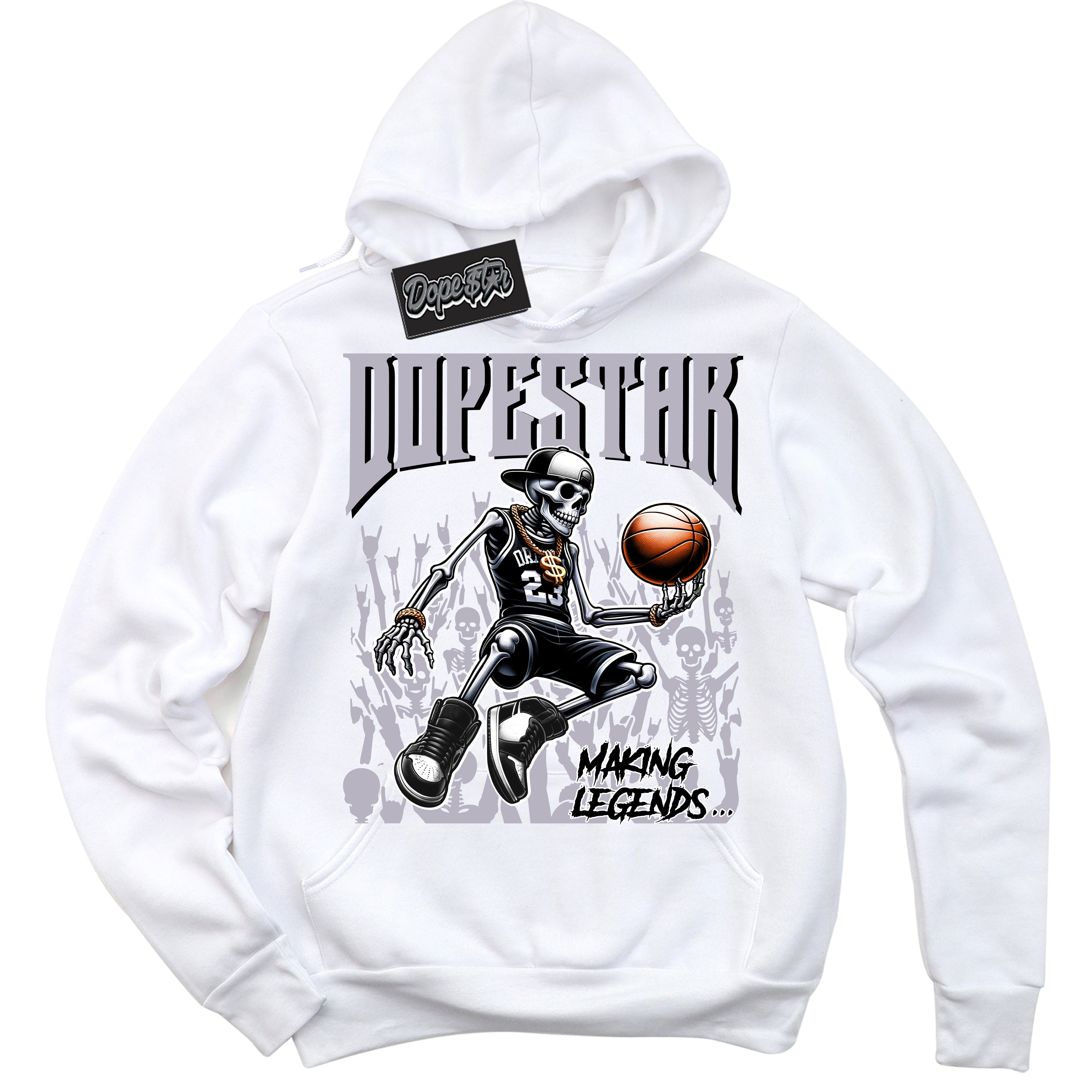 Cool White Hoodie with “ Making Legends ”  design that Perfectly Matches OG Barons 1s Jordans.
