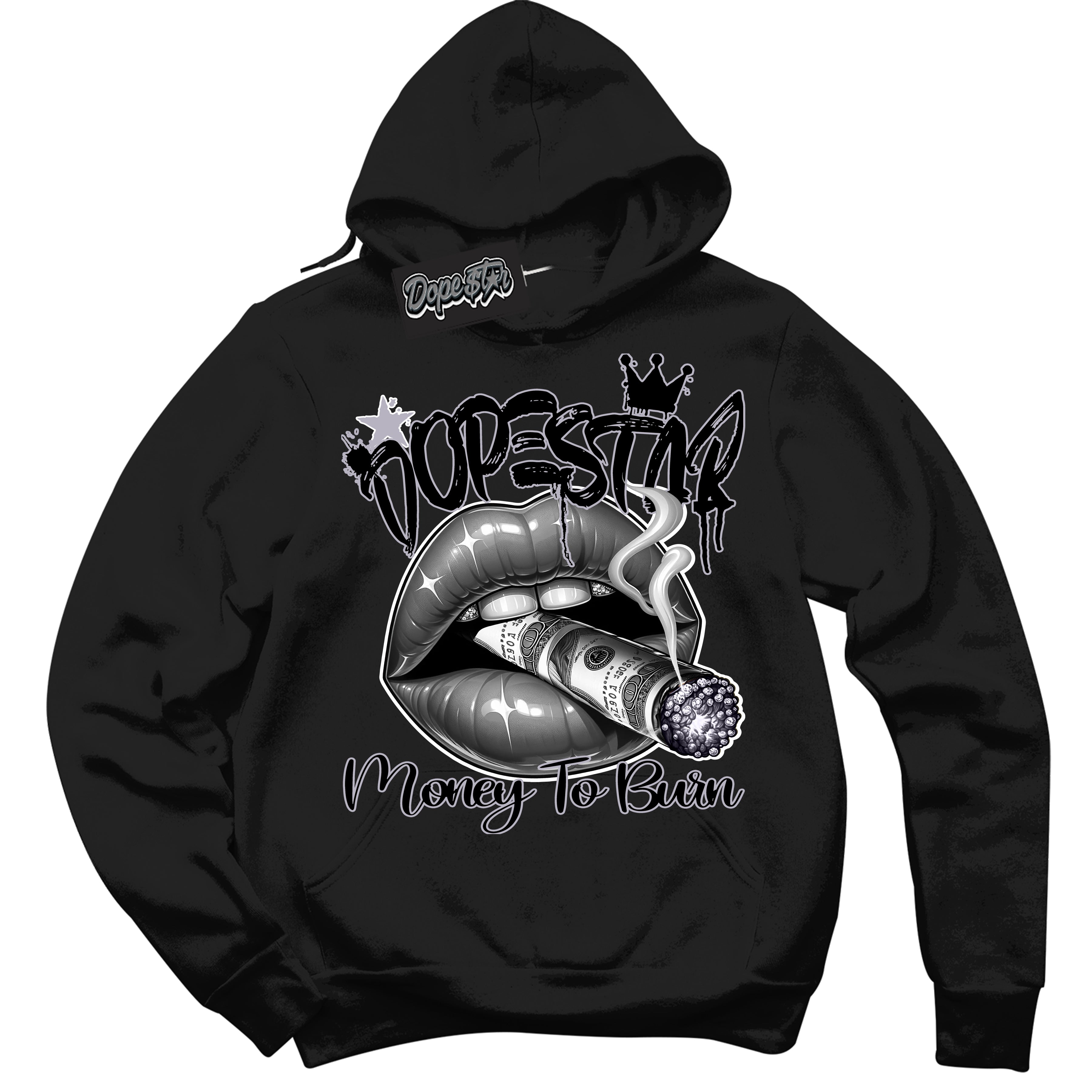 Cool Black Hoodie with “ Money To Burn ”  design that Perfectly Matches OG Barons 1s Jordans.
