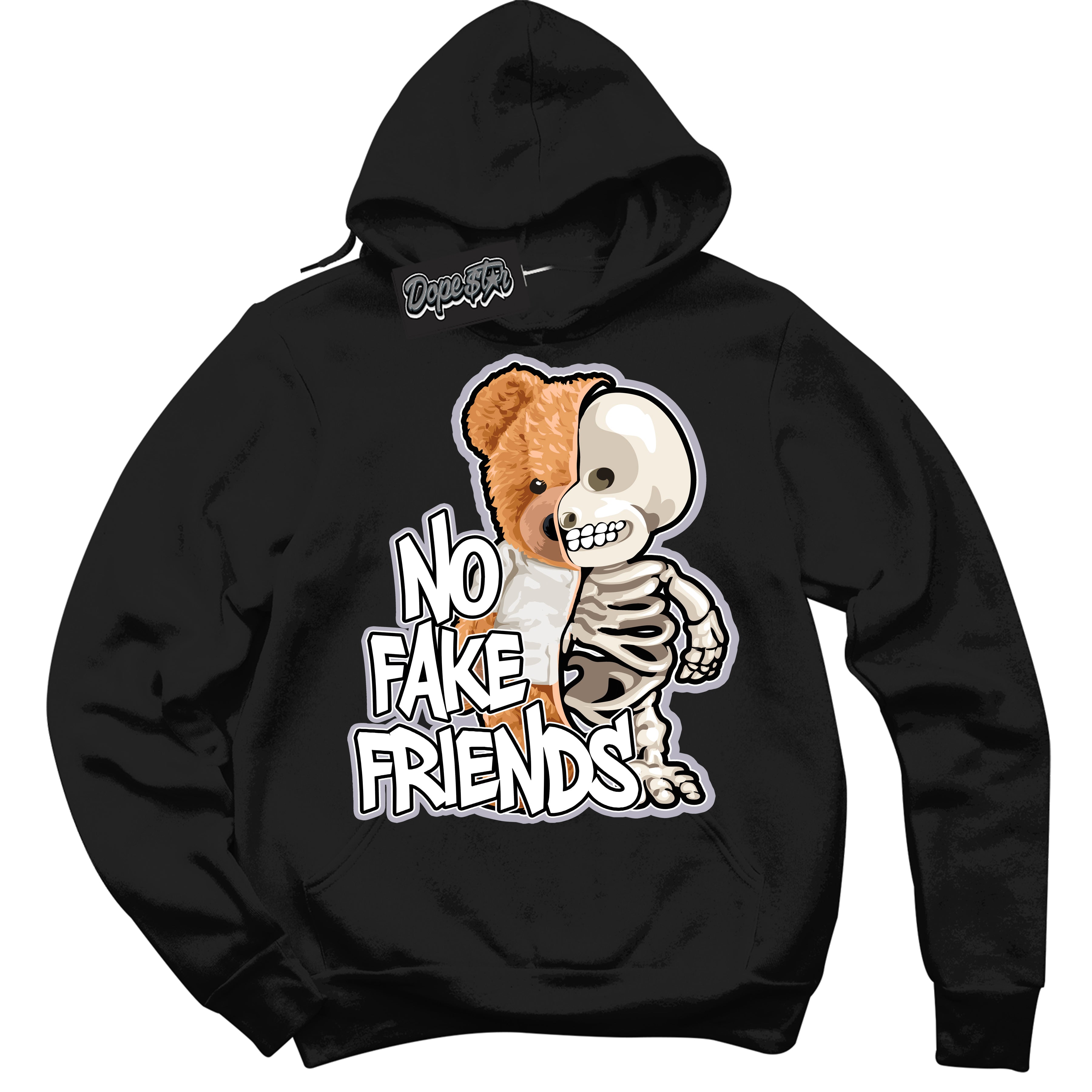 Cool Black Hoodie with “ No Fake Friends ”  design that Perfectly Matches OG Barons 1s Jordans.
