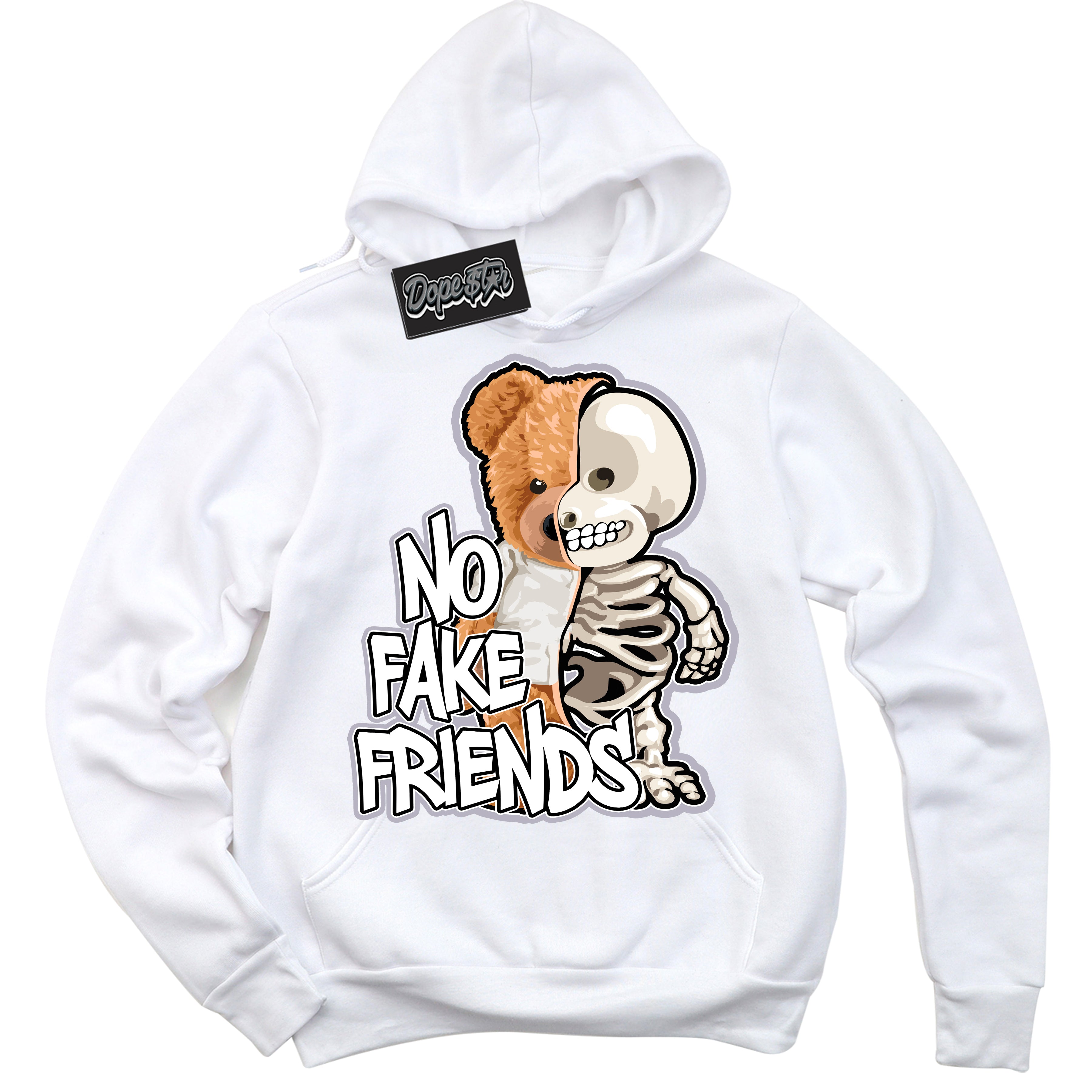 Cool White Hoodie with “ No Fake Friends ”  design that Perfectly Matches OG Barons 1s Jordans.