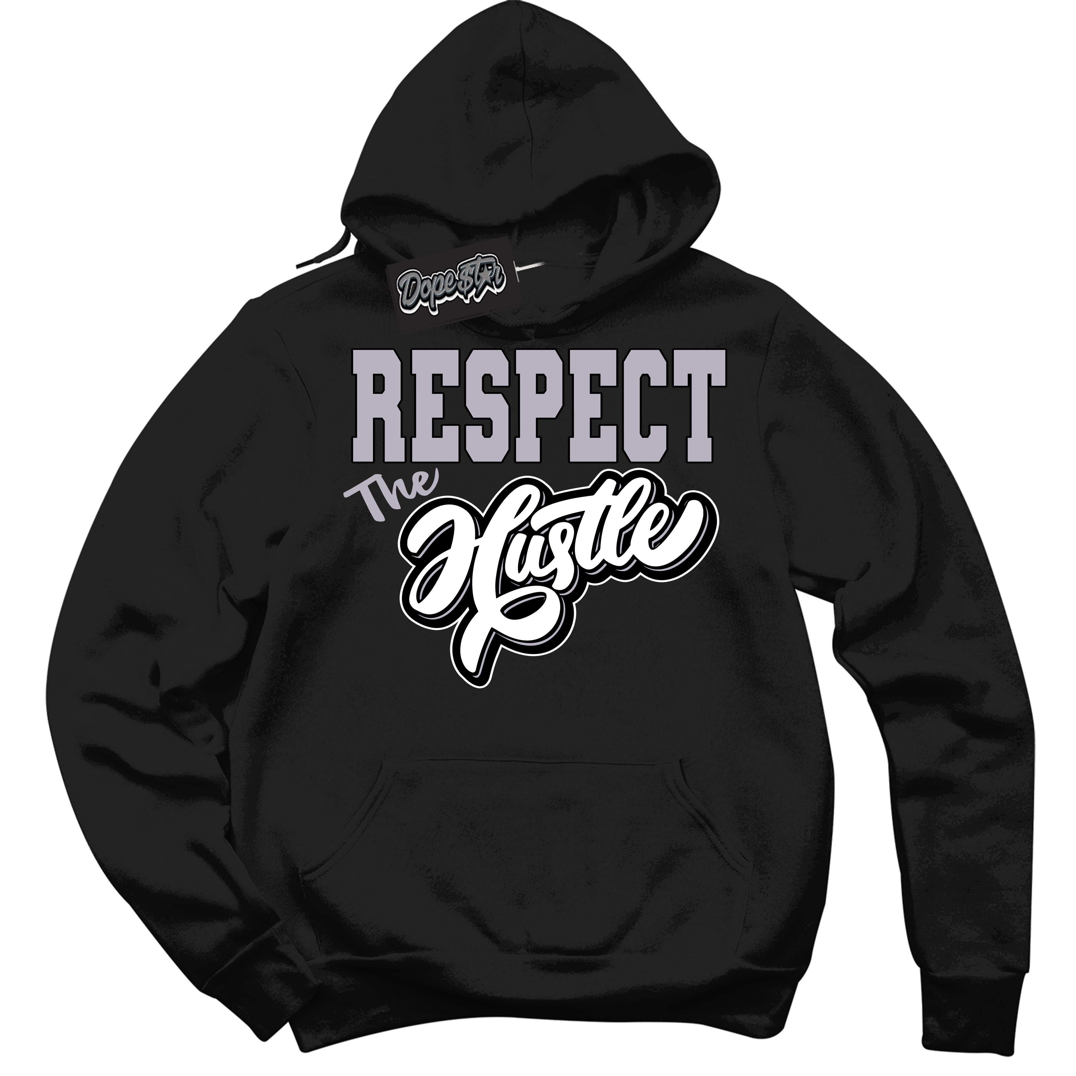 Cool Black Hoodie with “ Respect The Hustle ”  design that Perfectly Matches OG Barons 1s Jordans.
