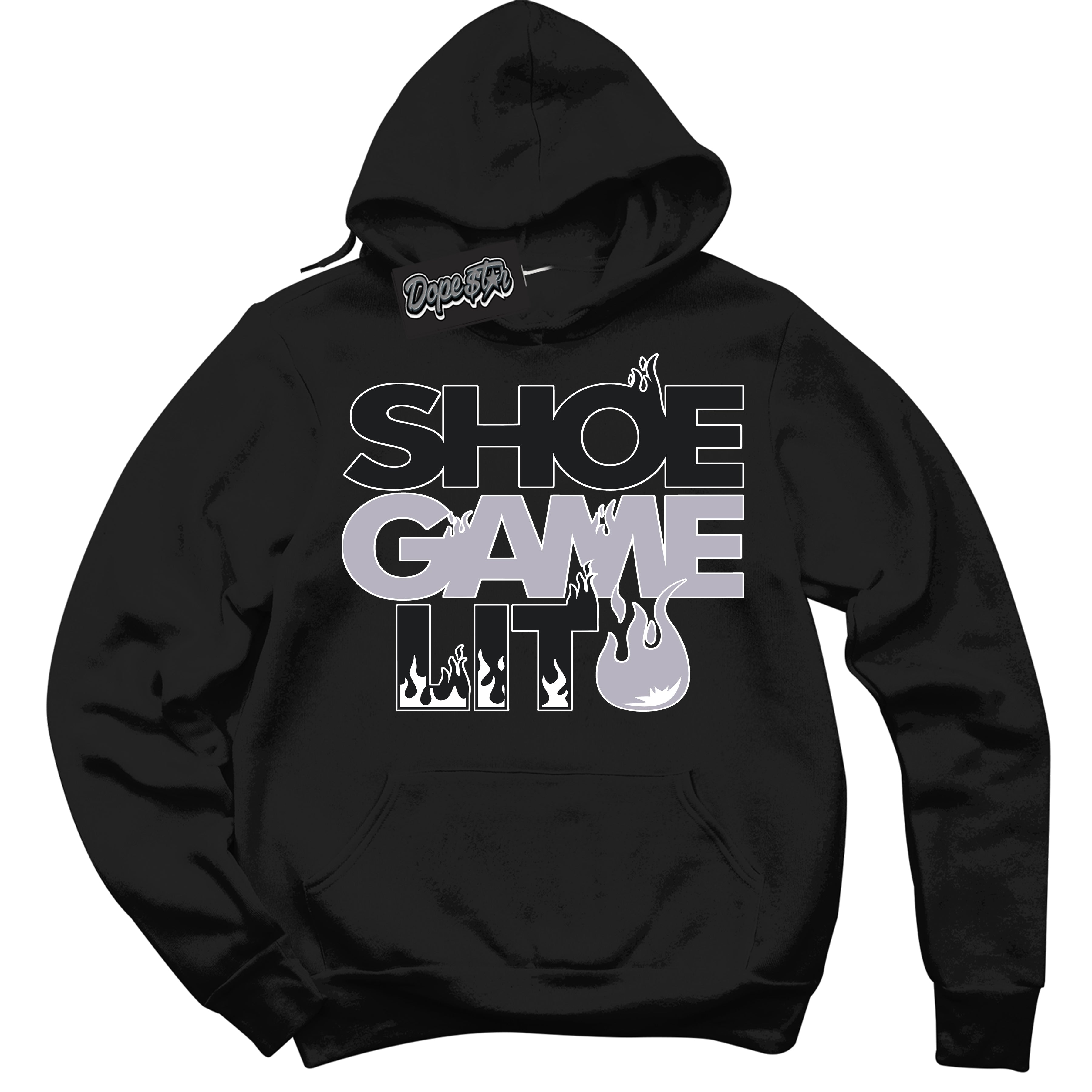 Cool Black Hoodie with “ Shoe Game Lit ”  design that Perfectly Matches OG Barons 1s Jordans.
