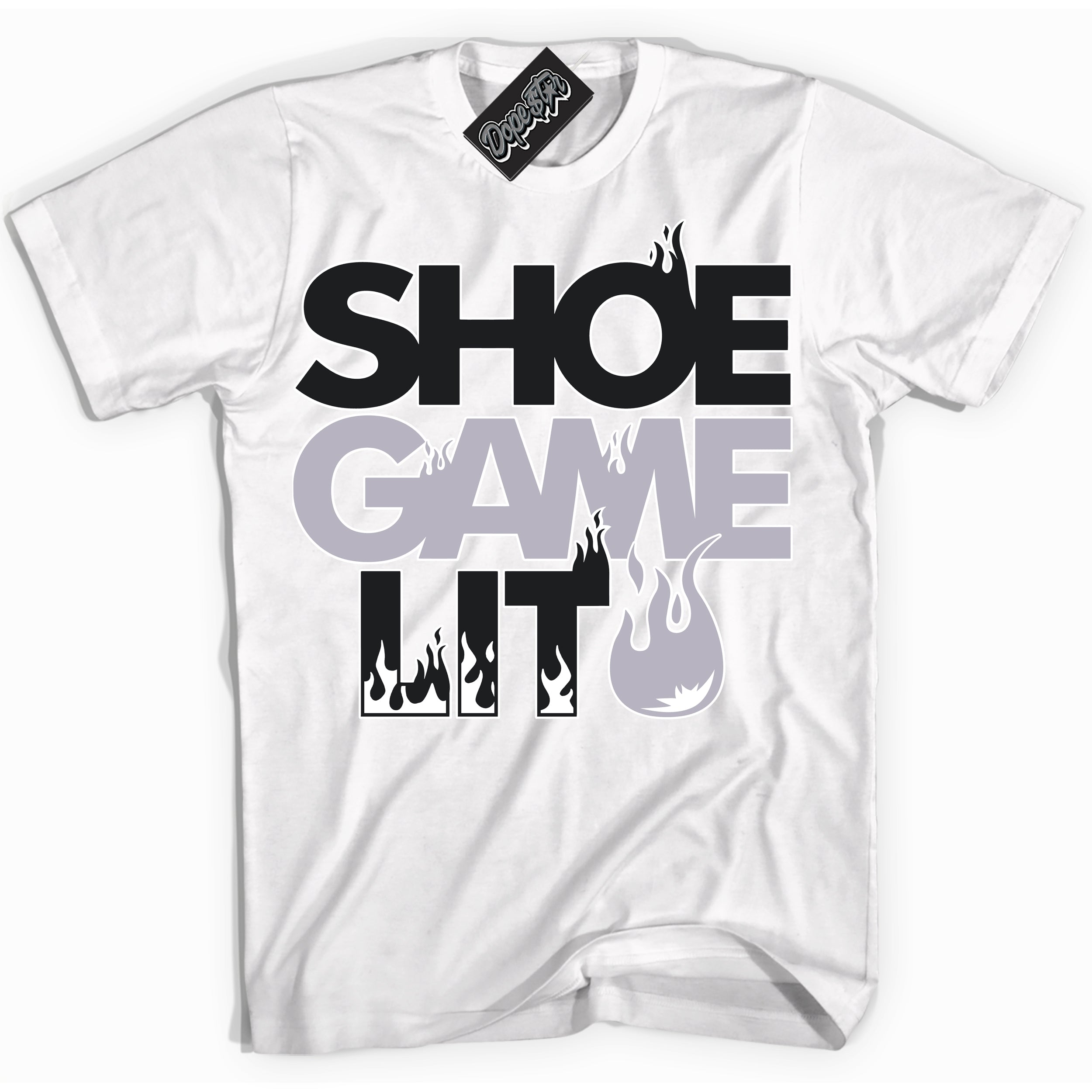 Cool White Shirt with “ Shoe Game Lit ” design that perfectly matches OG Barons 1s Jordans.
