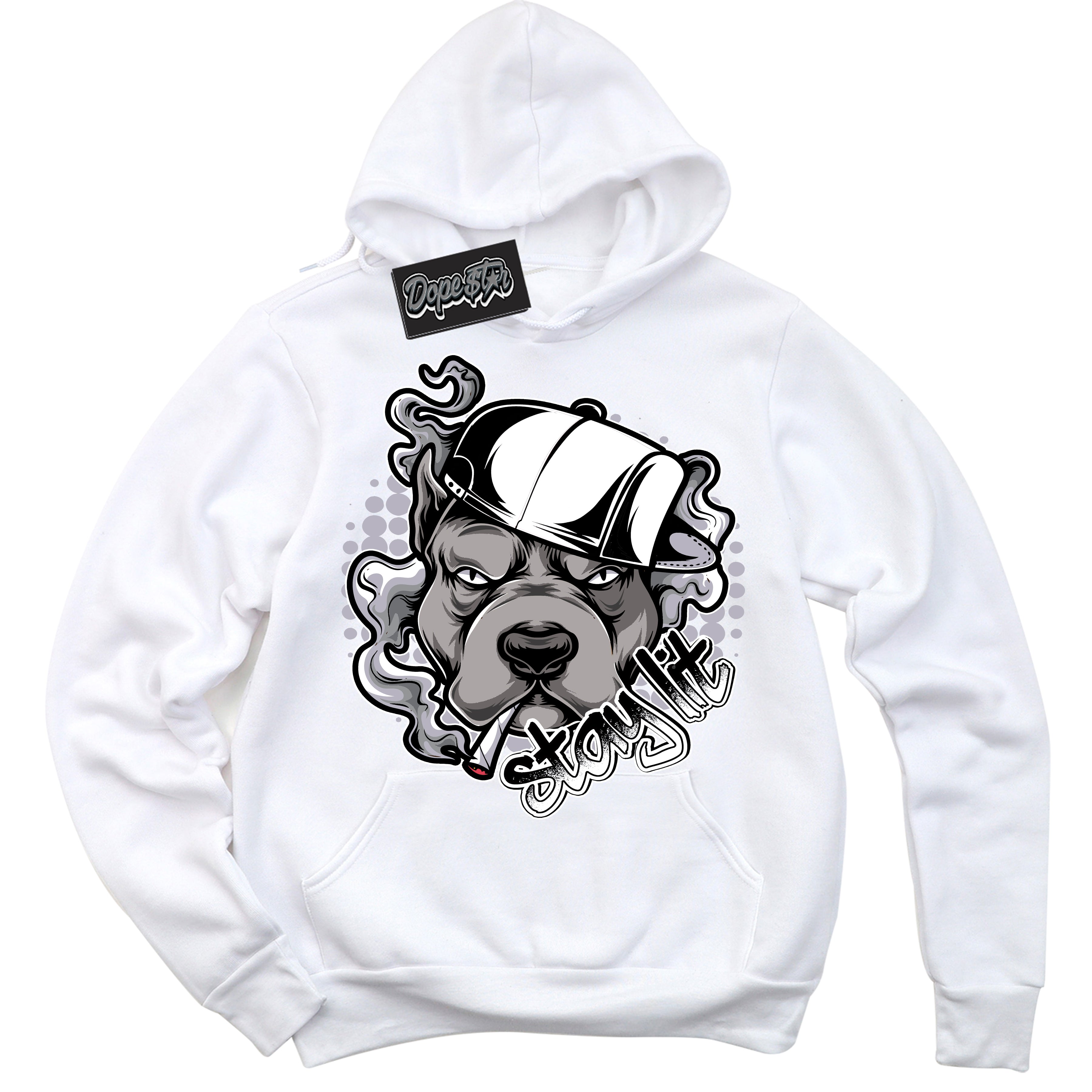 Cool White Hoodie with “ Stay Lit ”  design that Perfectly Matches OG Barons 1s Jordans.
