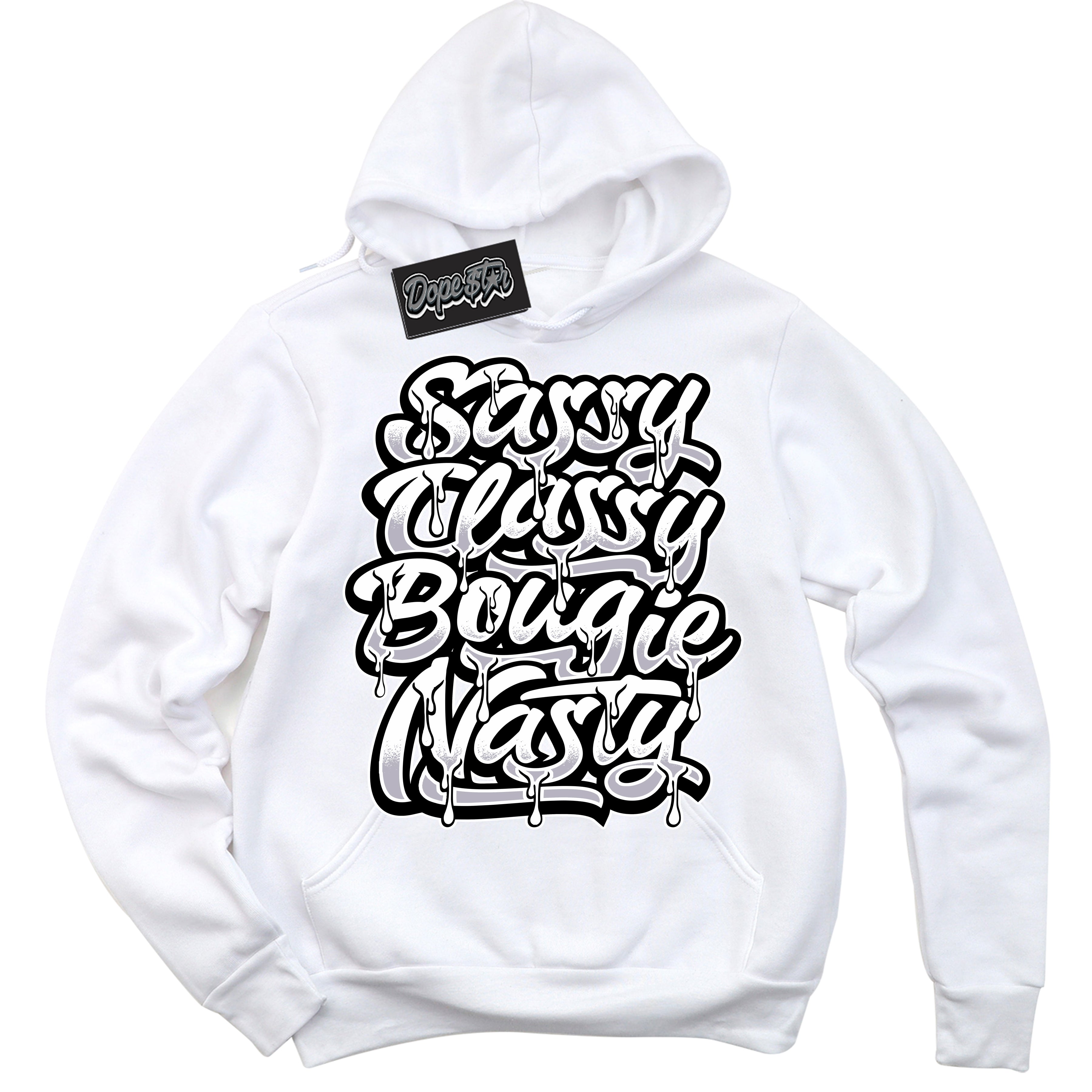 Cool White Hoodie with “ Sassy Classy ”  design that Perfectly Matches OG Barons 1s Jordans.
