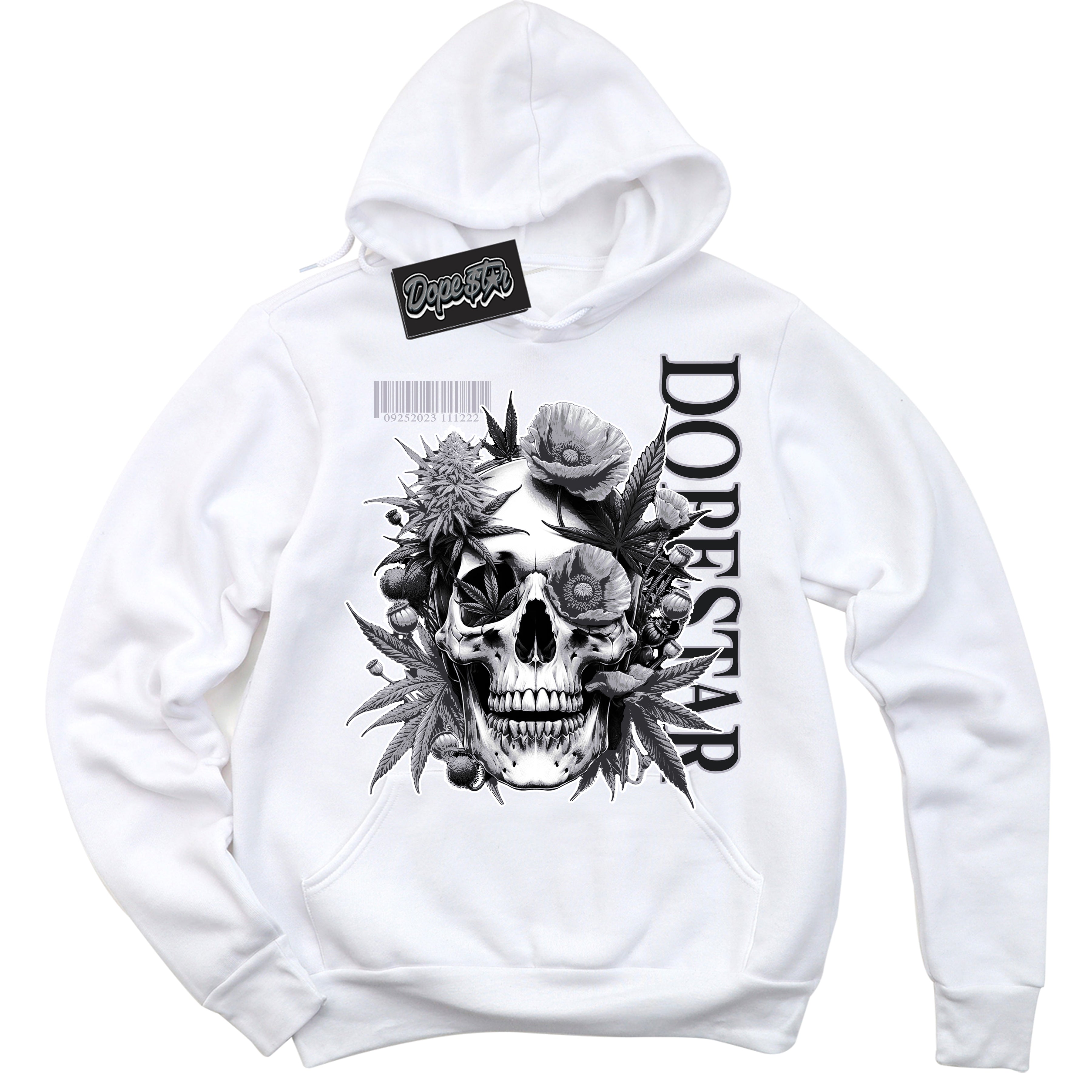 Cool White Hoodie with “ Skull Poppies ”  design that Perfectly Matches OG Barons 1s Jordans.
