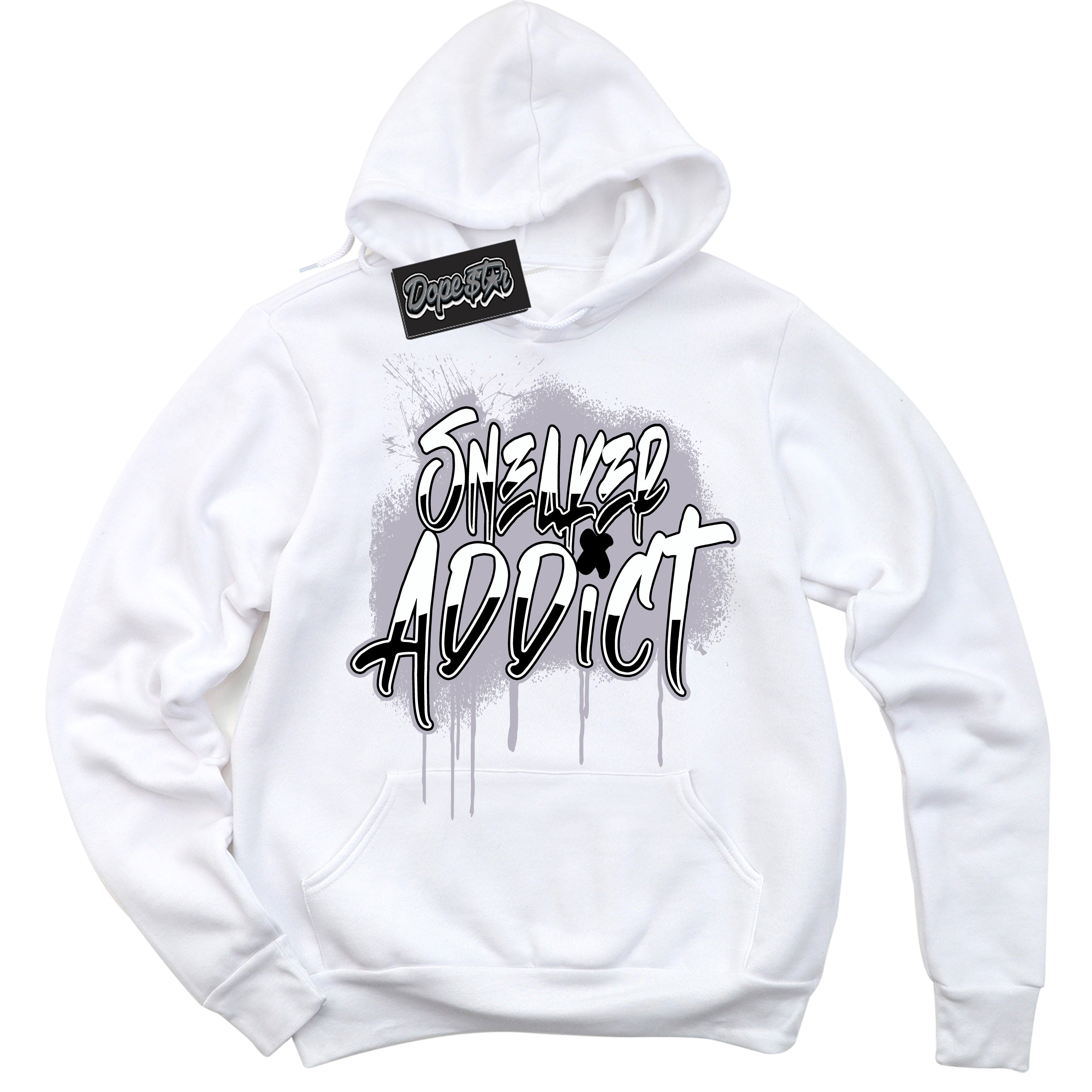 Cool White Hoodie with “ Sneaker Addict ”  design that Perfectly Matches OG Barons 1s Jordans.
