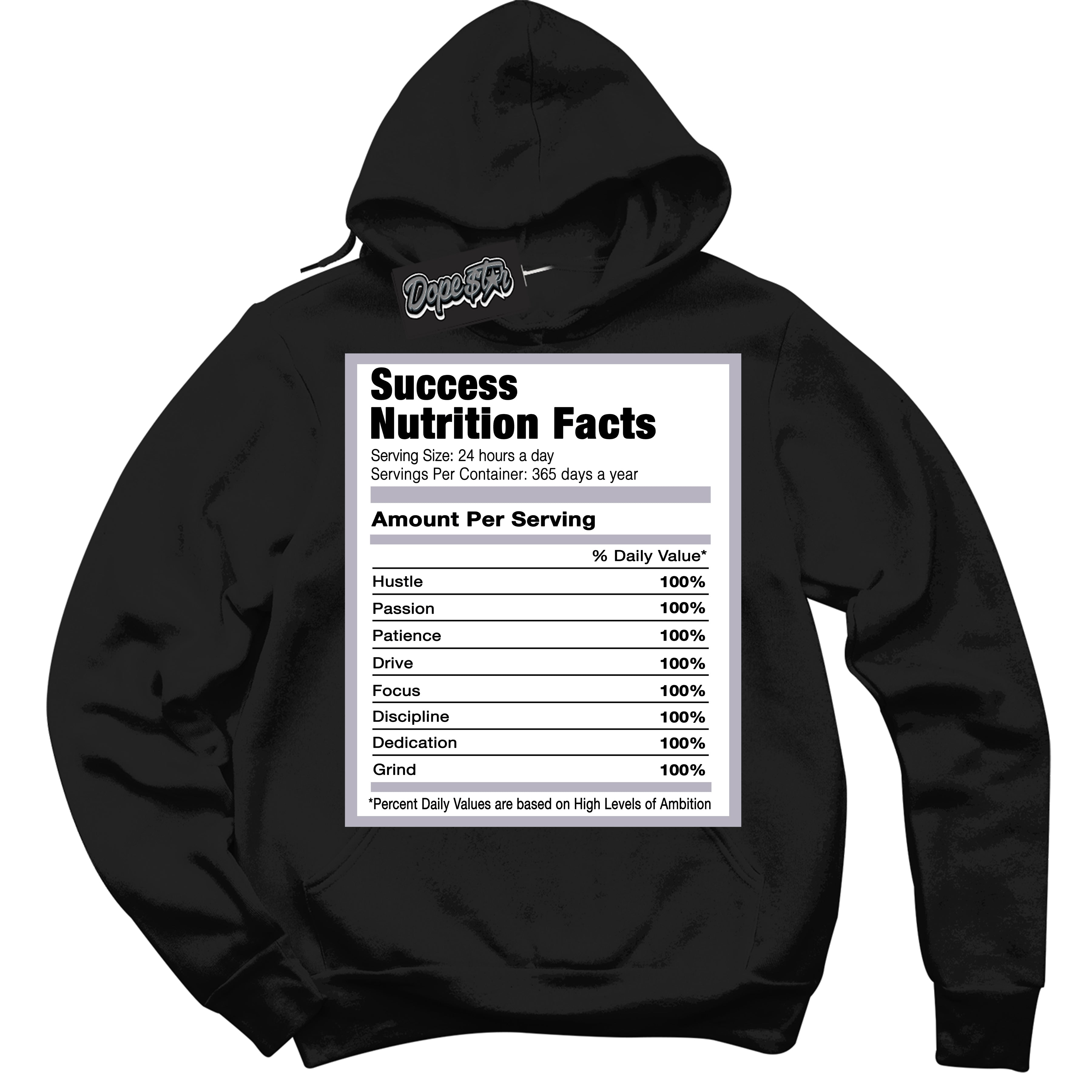 Cool Black Hoodie with “ Success Nutrition ”  design that Perfectly Matches OG Barons 1s Jordans.
