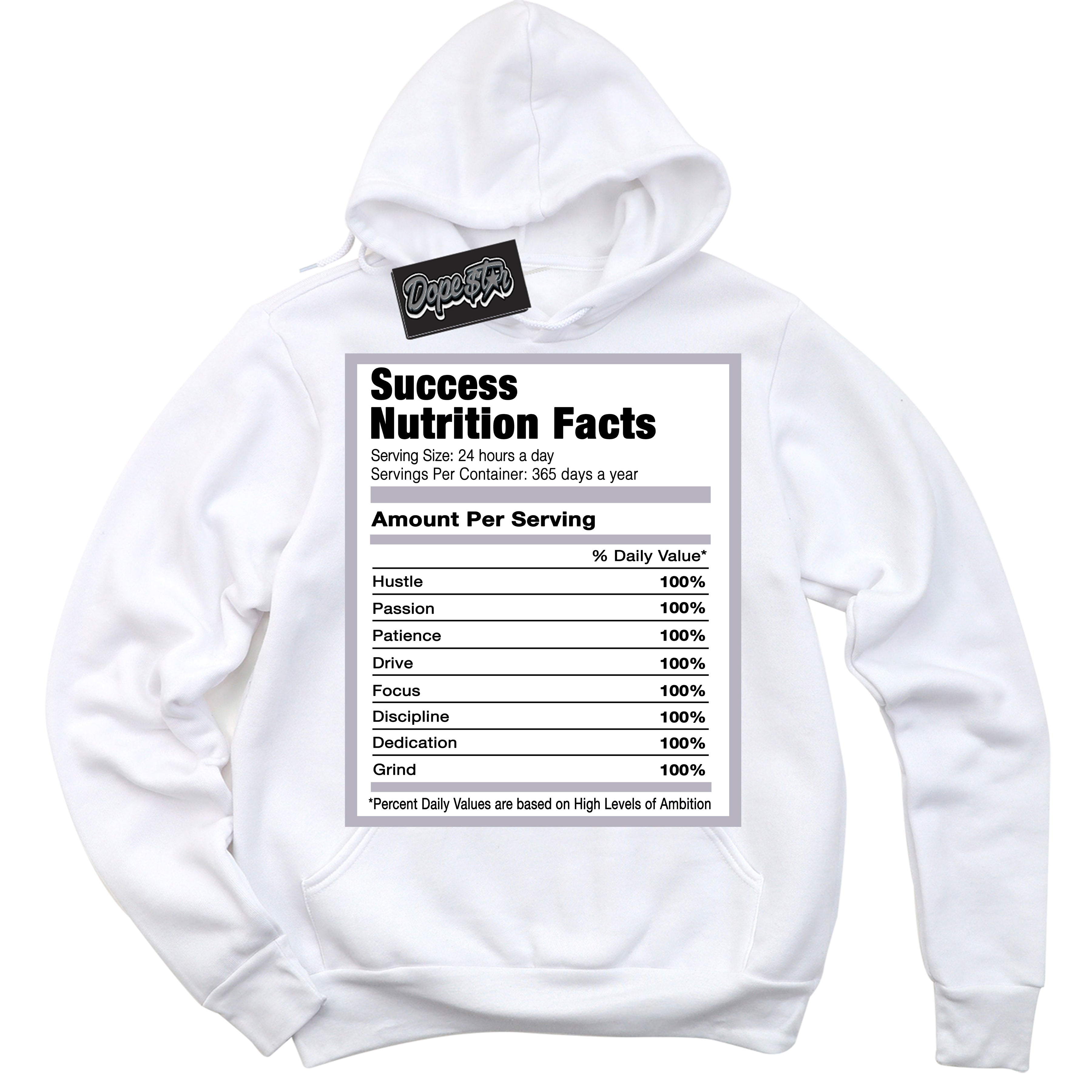 Cool White Hoodie with “ Success Nutrition ”  design that Perfectly Matches OG Barons 1s Jordans.
