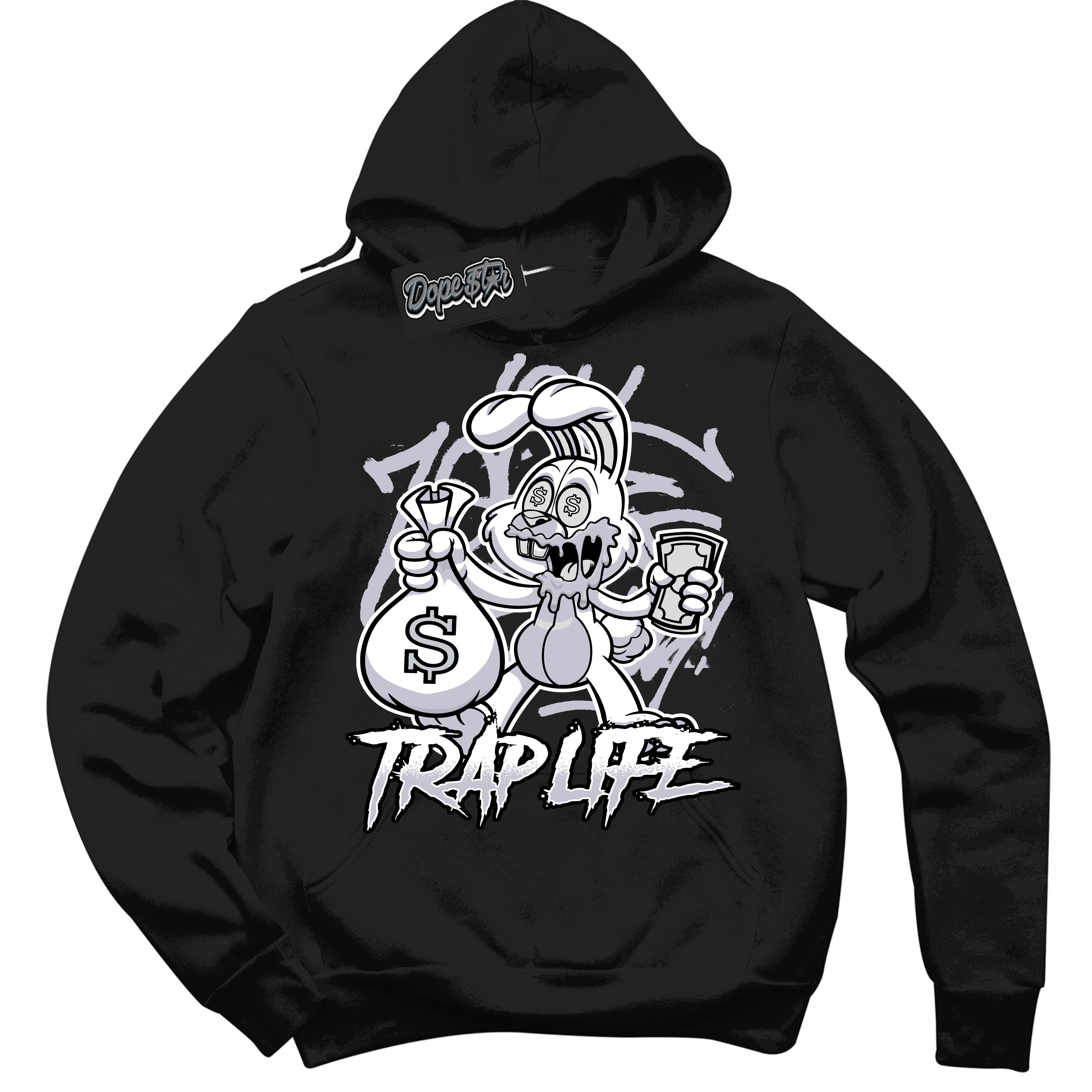 Cool Black Hoodie with “ Trap Rabbit ”  design that Perfectly Matches OG Barons 1s Jordans.
