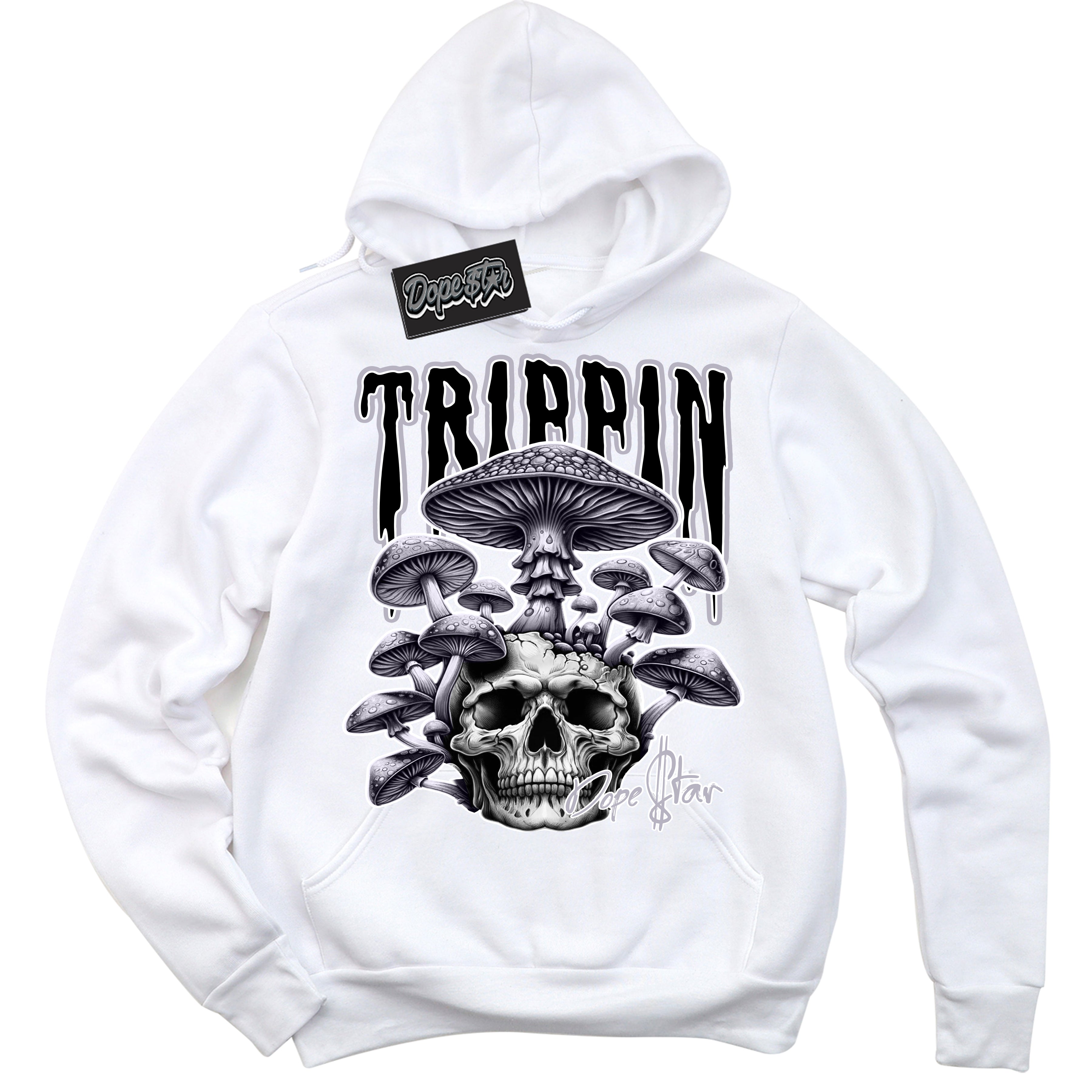 Cool White Hoodie with “ Trippin ”  design that Perfectly Matches OG Barons 1s Jordans.