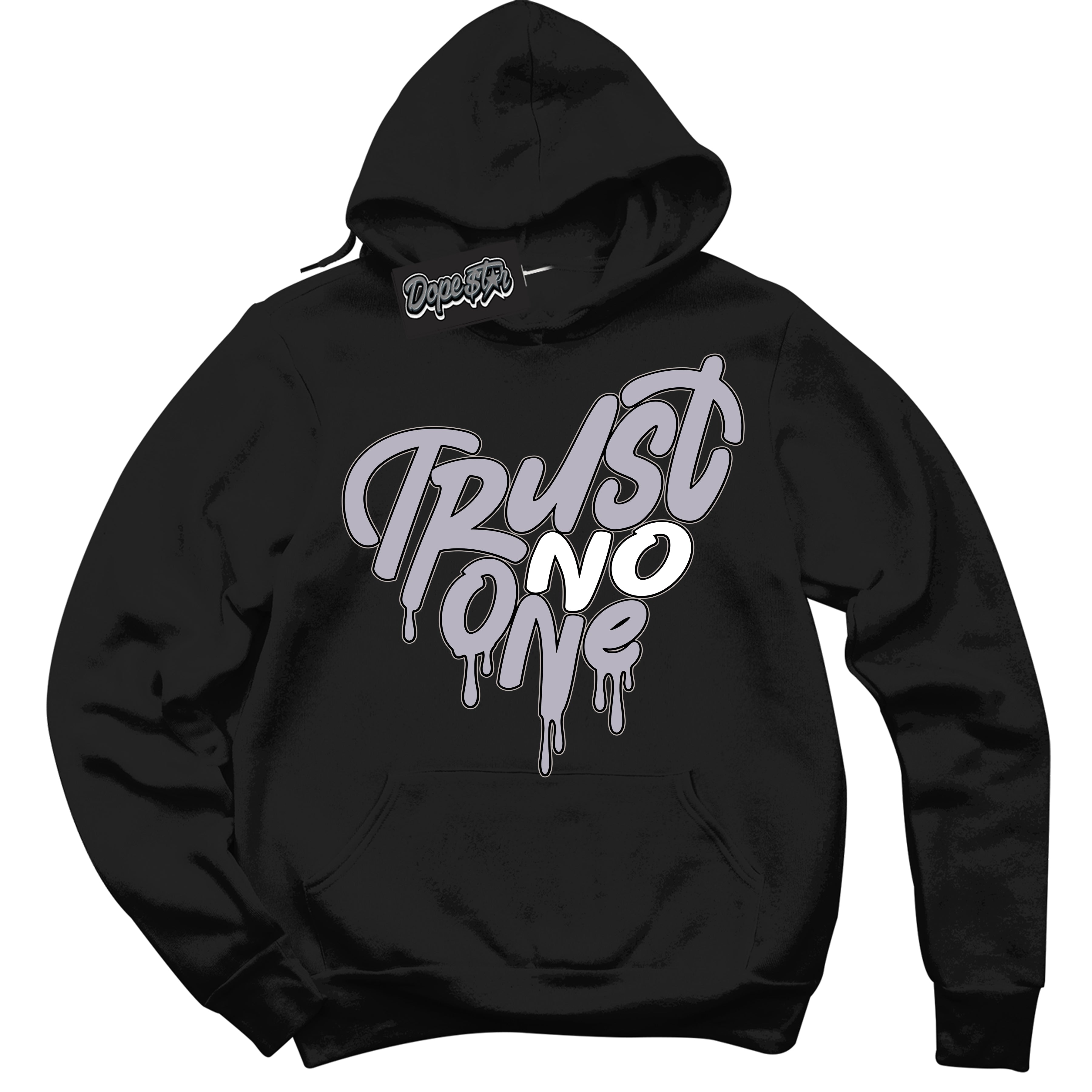 Cool Black Hoodie with “ Trust No One Heart ”  design that Perfectly Matches OG Barons 1s Jordans.
