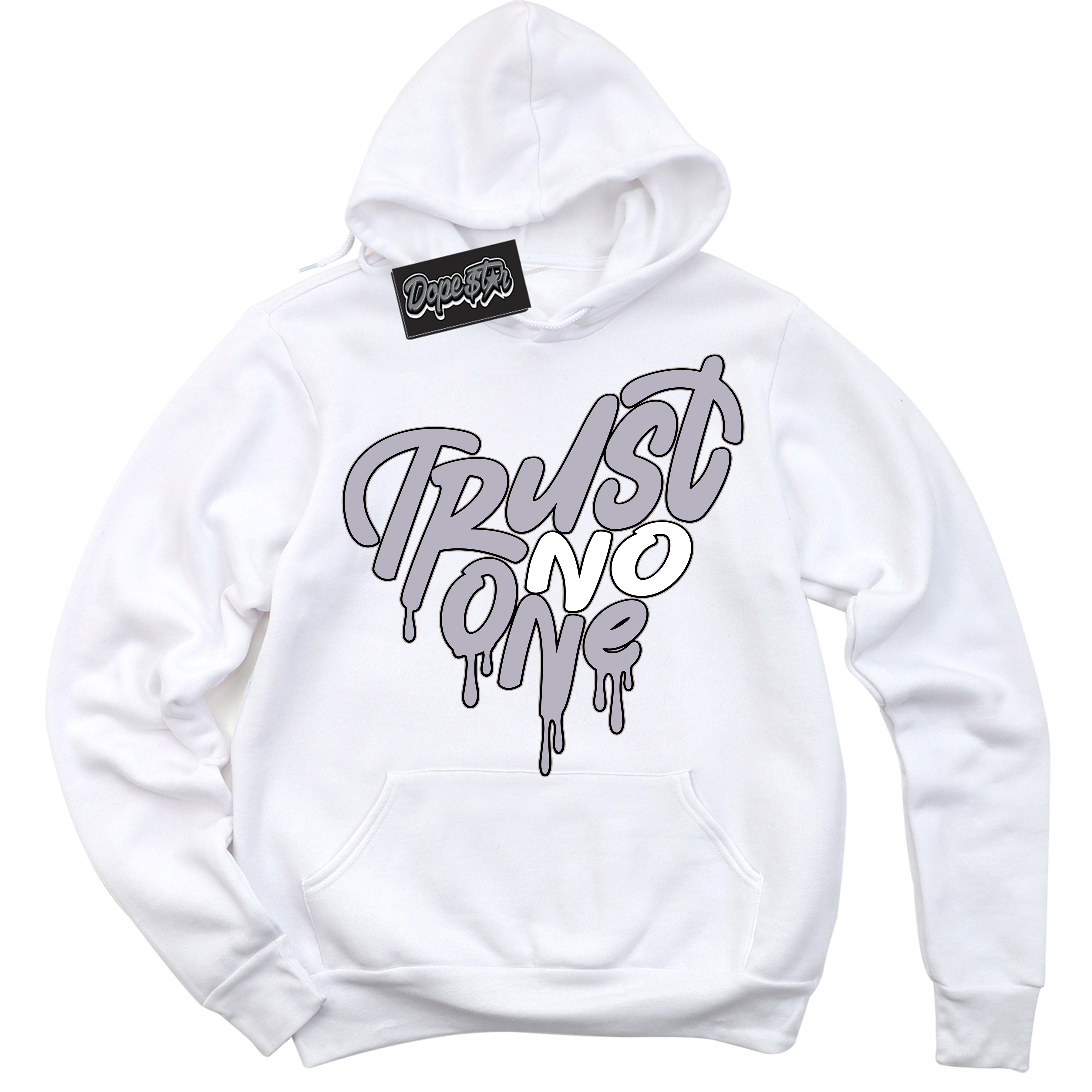 Cool White Hoodie with “ Trust No One Heart ”  design that Perfectly Matches OG Barons 1s Jordans.
