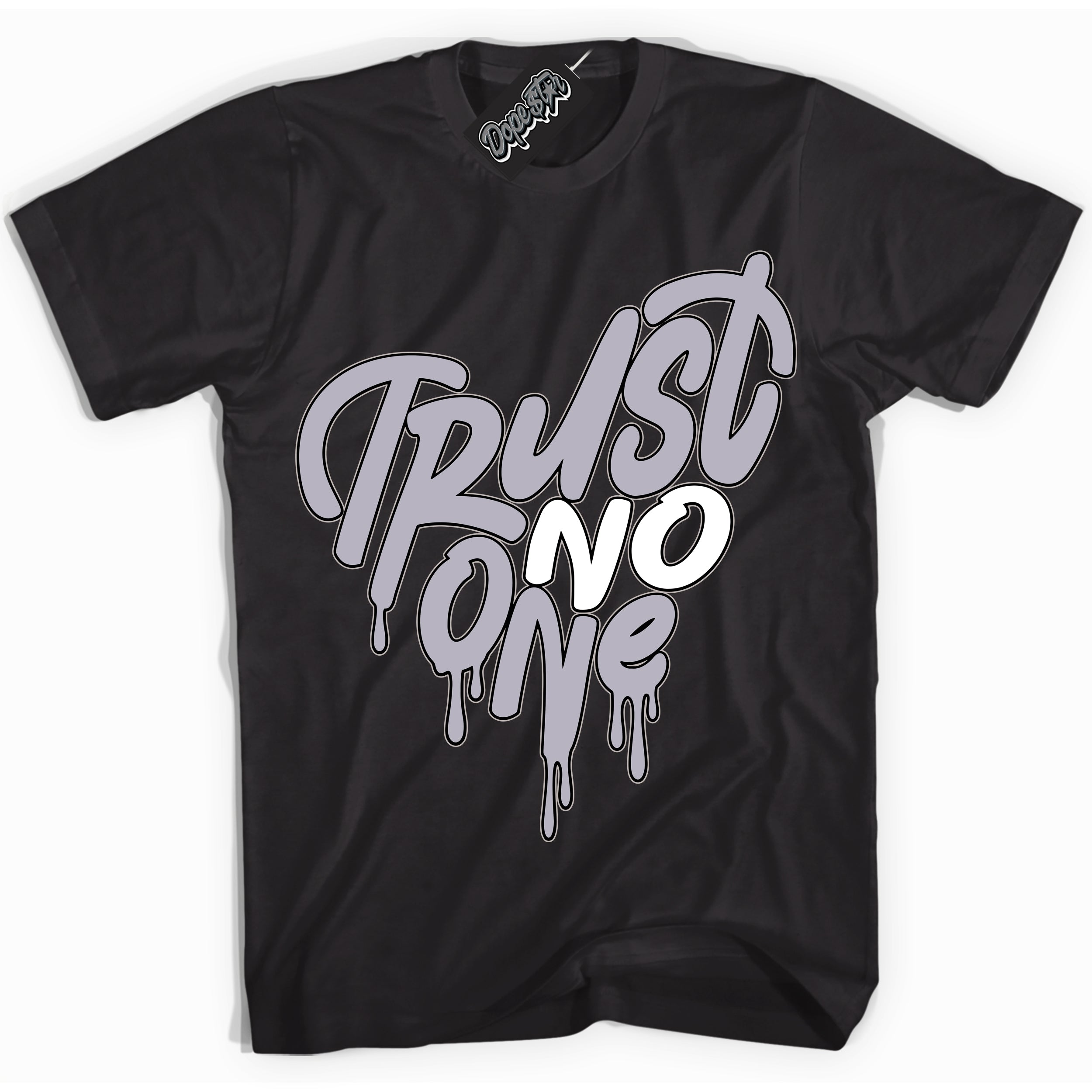 Cool Black Shirt with “ Trust No One Heart ” design that perfectly matches OG Barons 1s Jordans.
