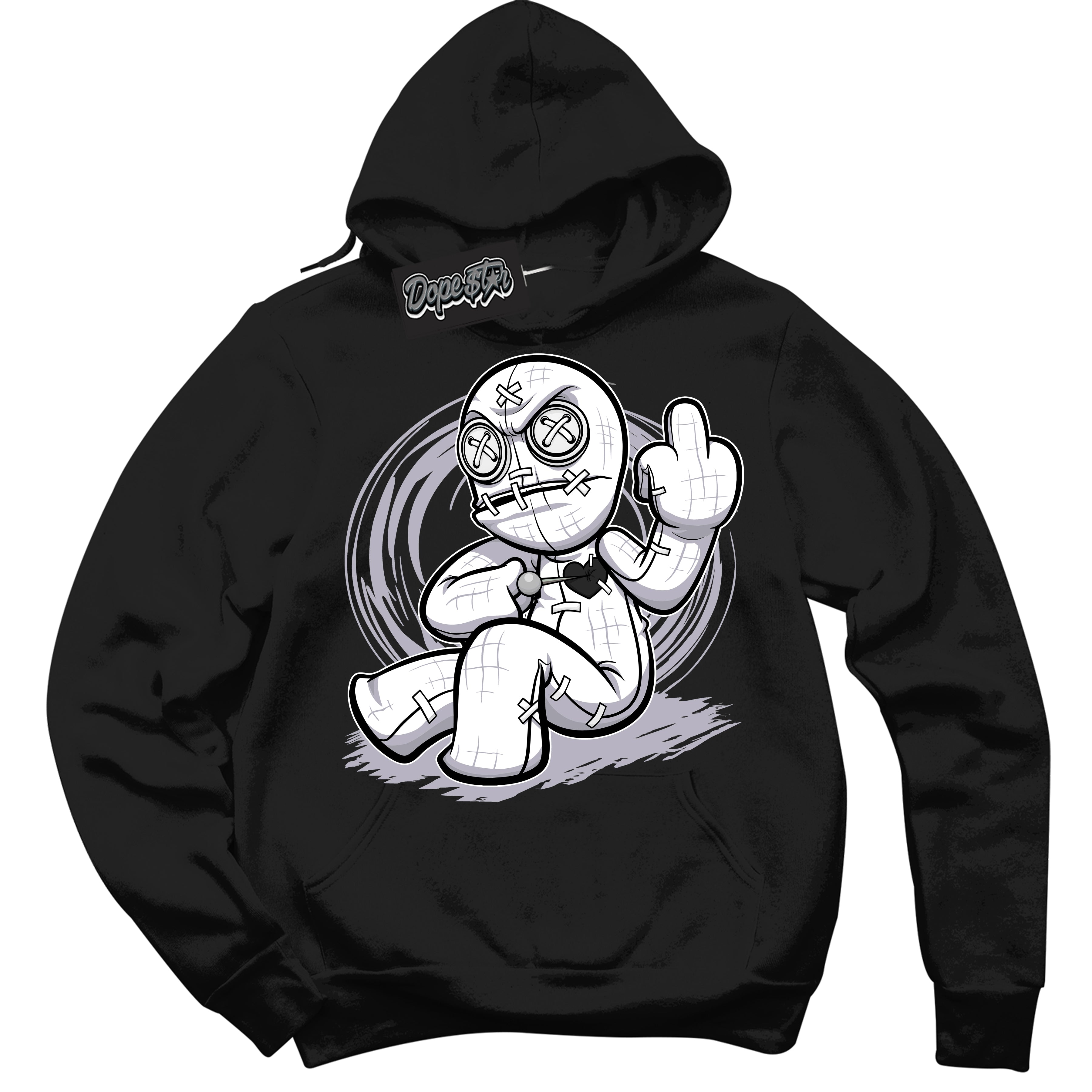 Cool Black Hoodie with “ Voodoo Doll ”  design that Perfectly Matches OG Barons 1s Jordans.