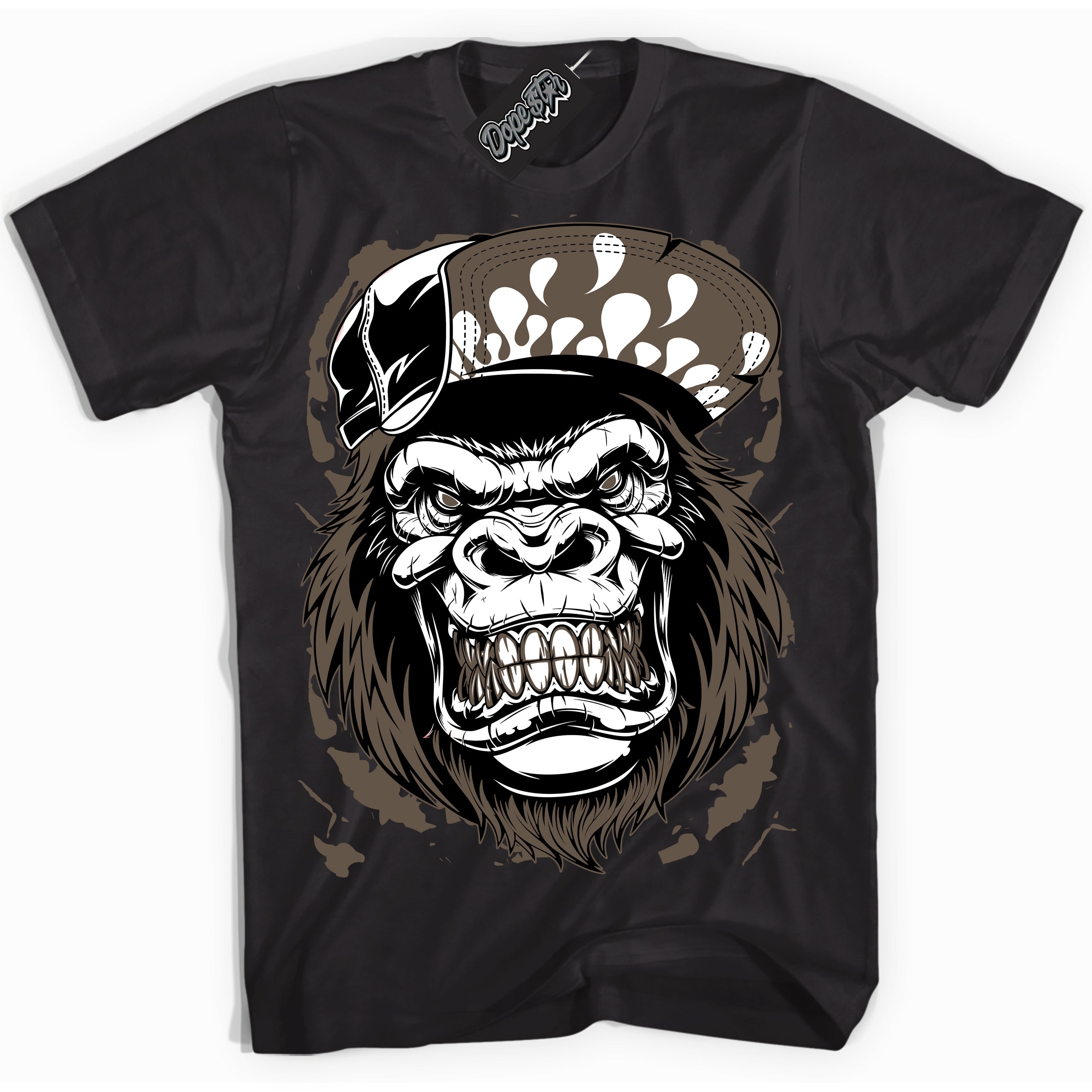 Cool Black Shirt with “Gorilla Beast” design that perfectly matches the Mocha Palomino 1s Jordans.