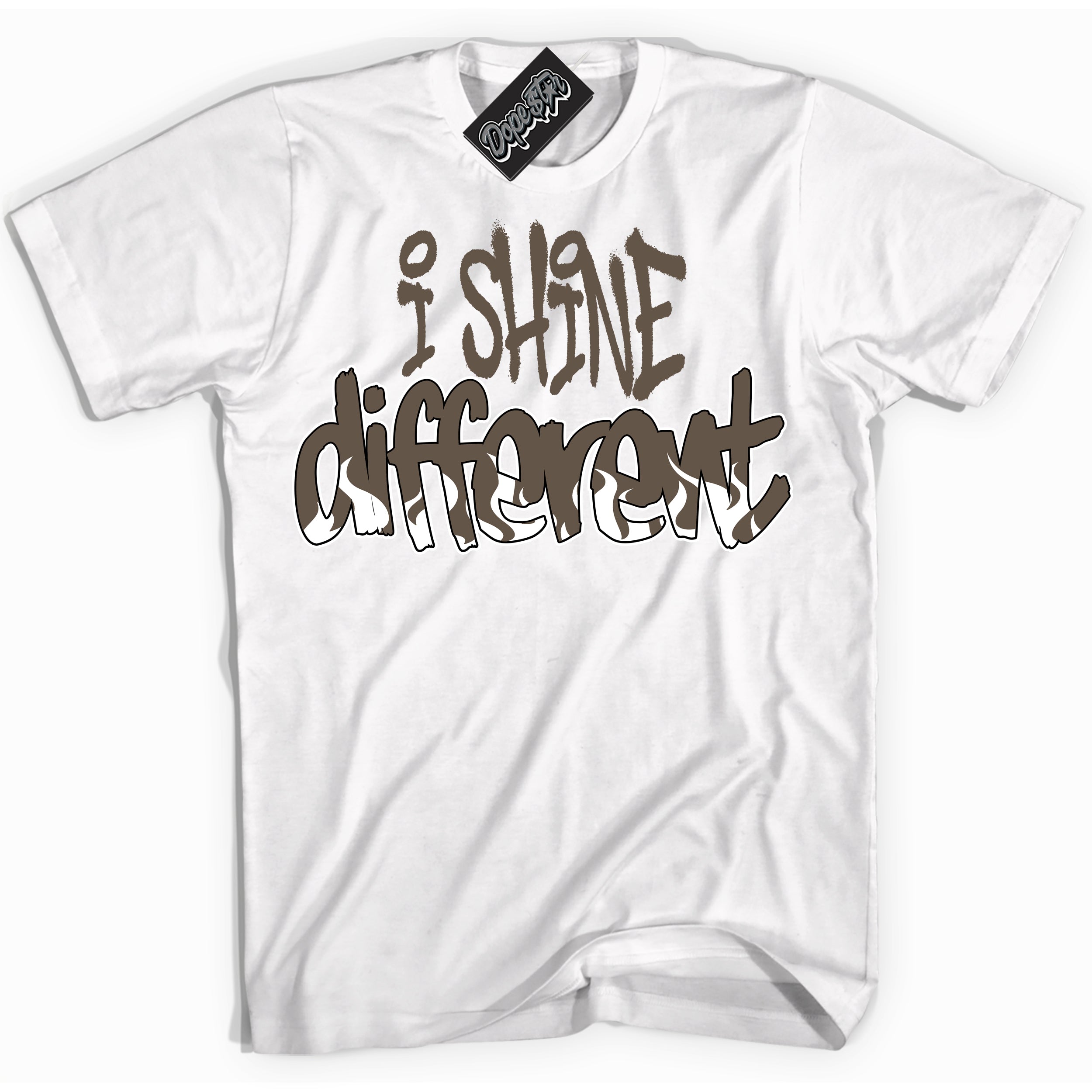 Cool White Shirt with “I Shine Different” design that perfectly matches the Mocha Palomino 1s Jordans.