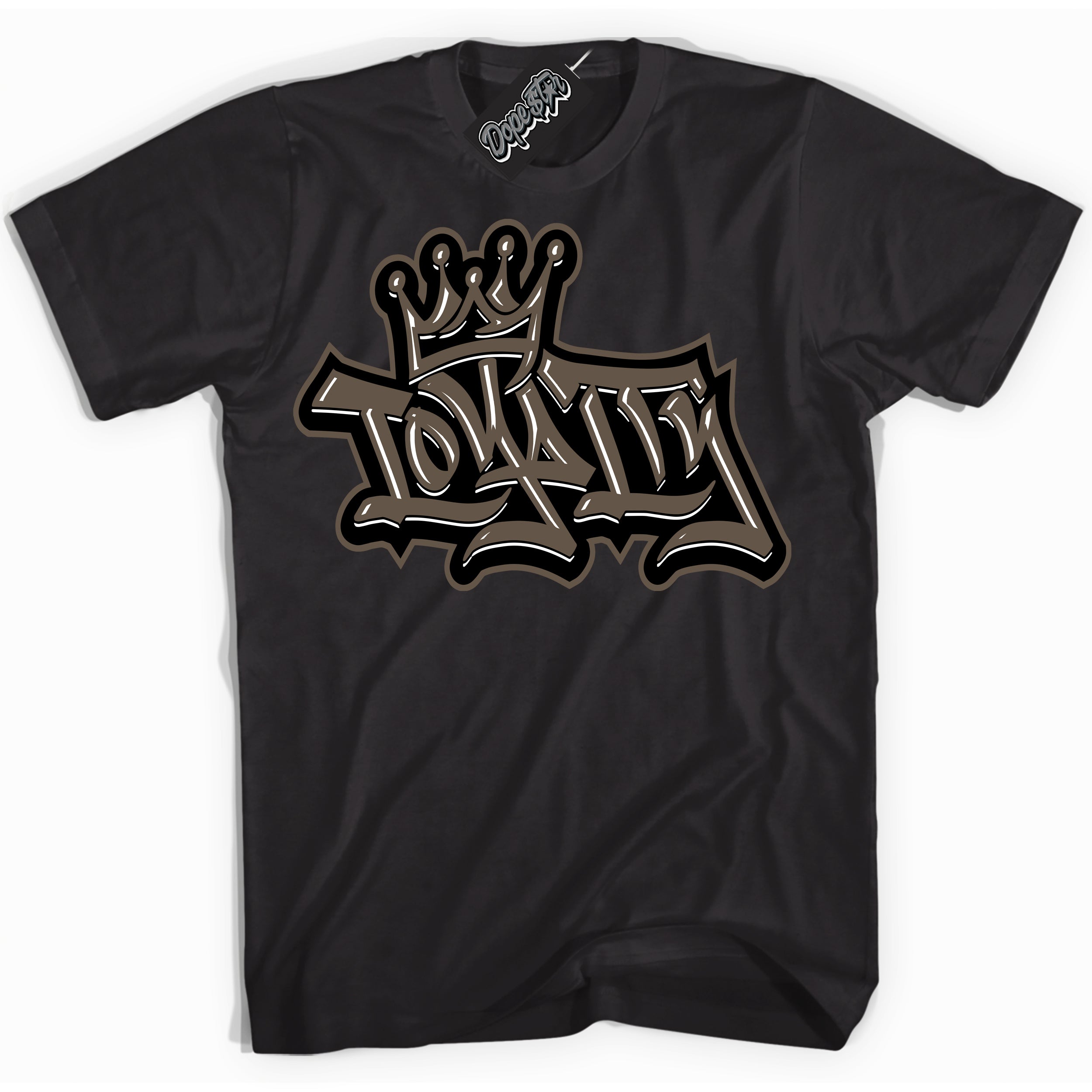 Cool Black Shirt with “Loyalty Crown” design that perfectly matches the Mocha Palomino 1s Jordans.