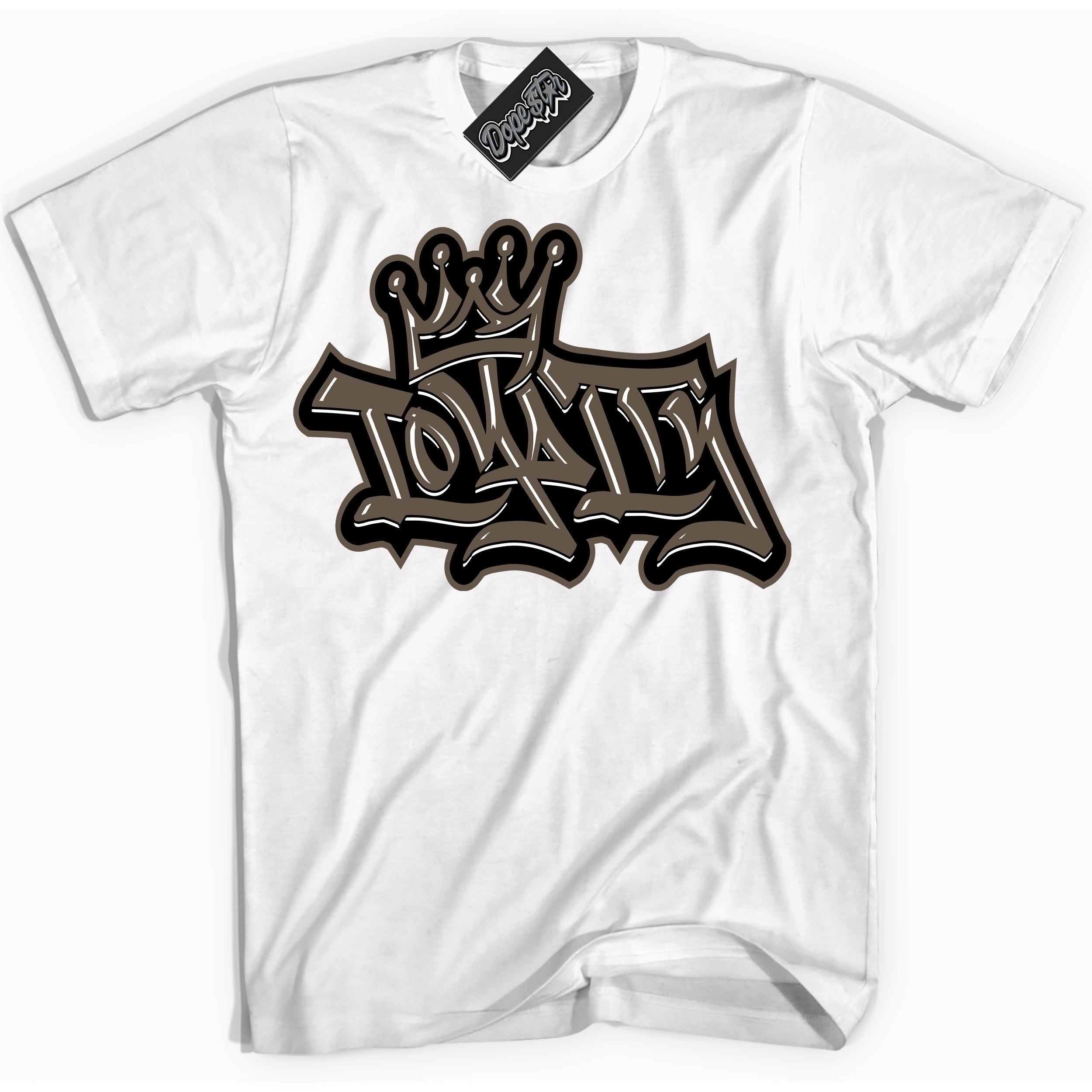 Cool White Shirt with “Loyalty Crown” design that perfectly matches the Mocha Palomino 1s Jordans.