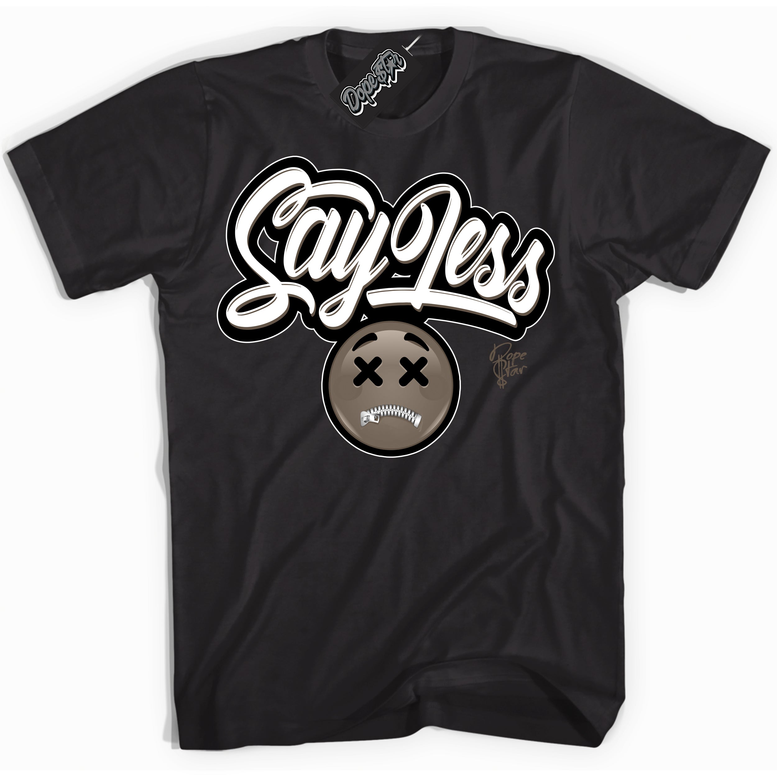 Cool Black Shirt with “Say Less” design that perfectly matches the Mocha Palomino 1s Jordans.