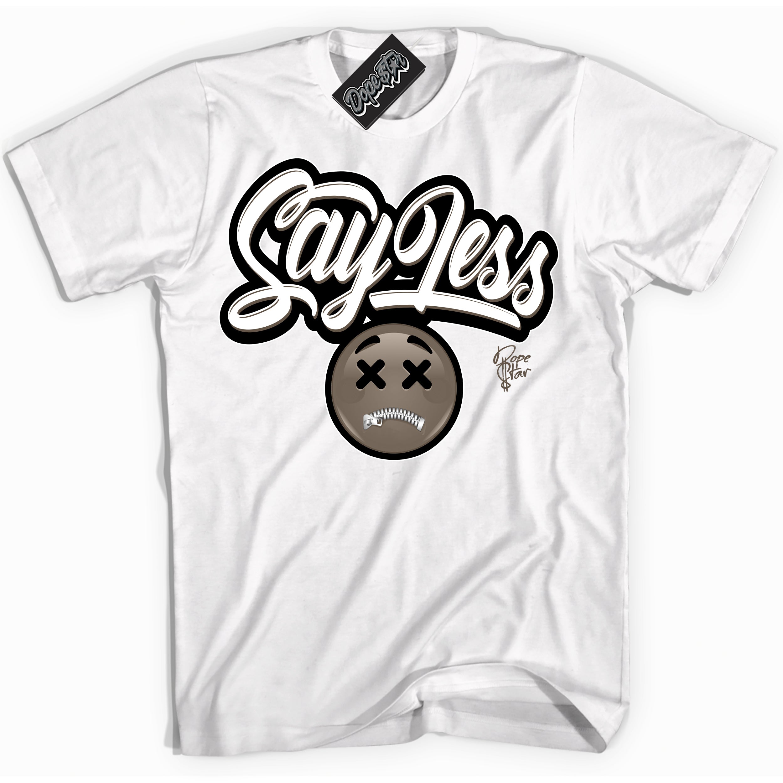 Cool White Shirt with “Say Less” design that perfectly matches the Mocha Palomino 1s Jordans.